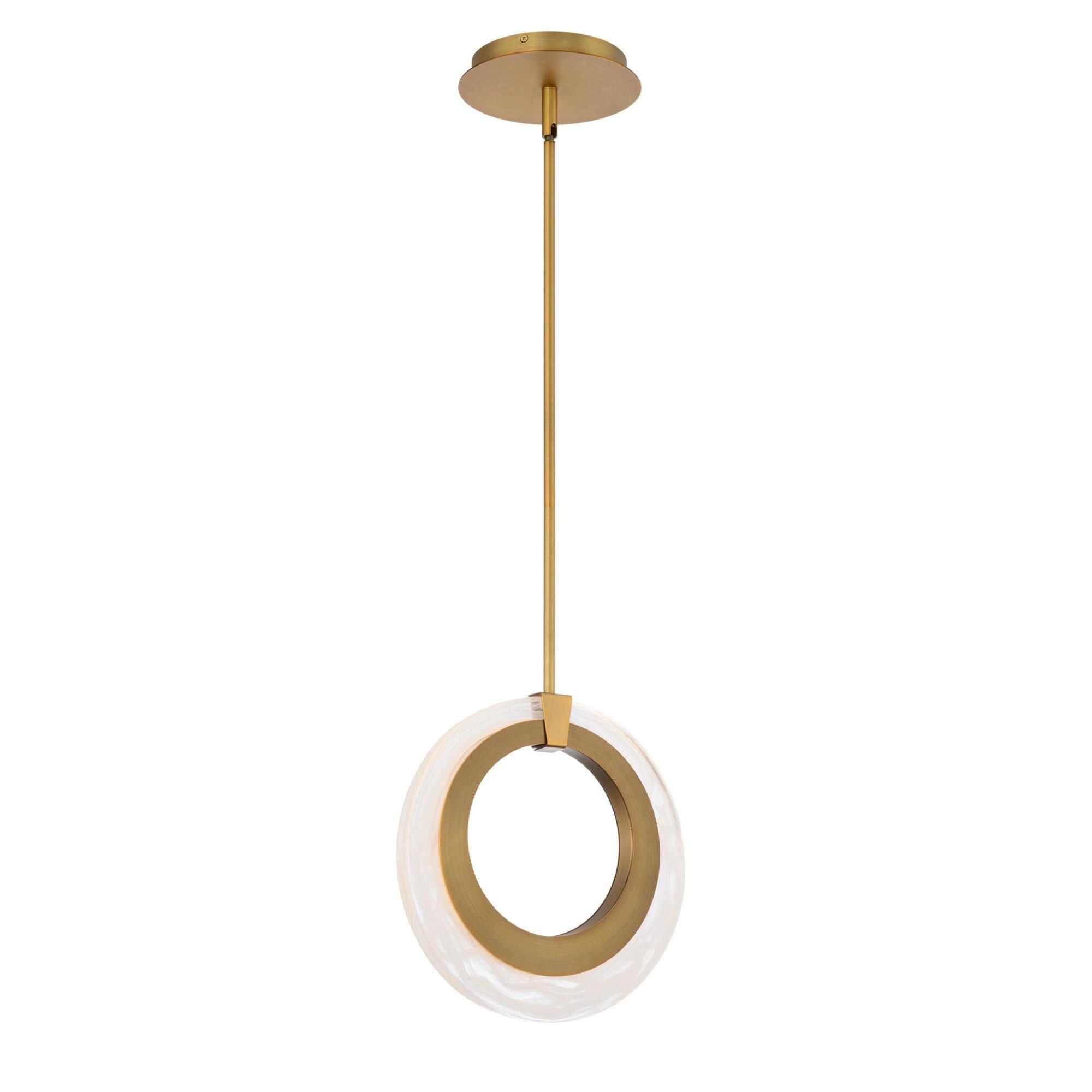 Serenity 10in LED 1 Light Mini Pendant 3000K in Aged Brass