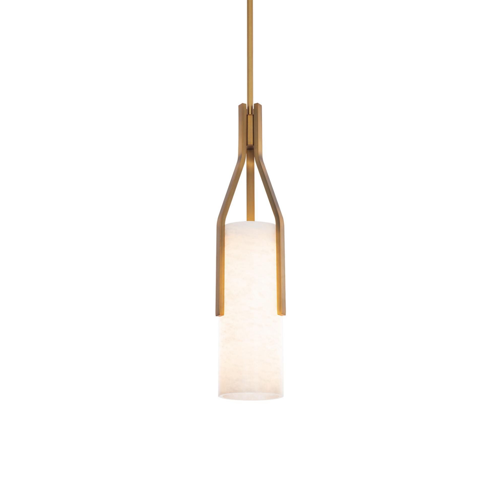 Firenze 22in LED Pendant with Spanish Alabaster 3000K in Aged Brass