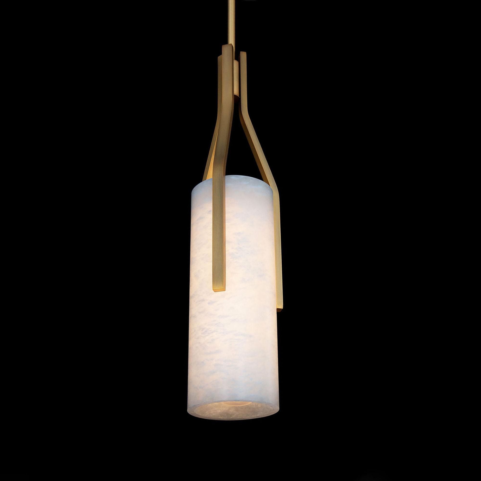 Firenze 22in LED Pendant with Spanish Alabaster 3000K in Aged Brass
