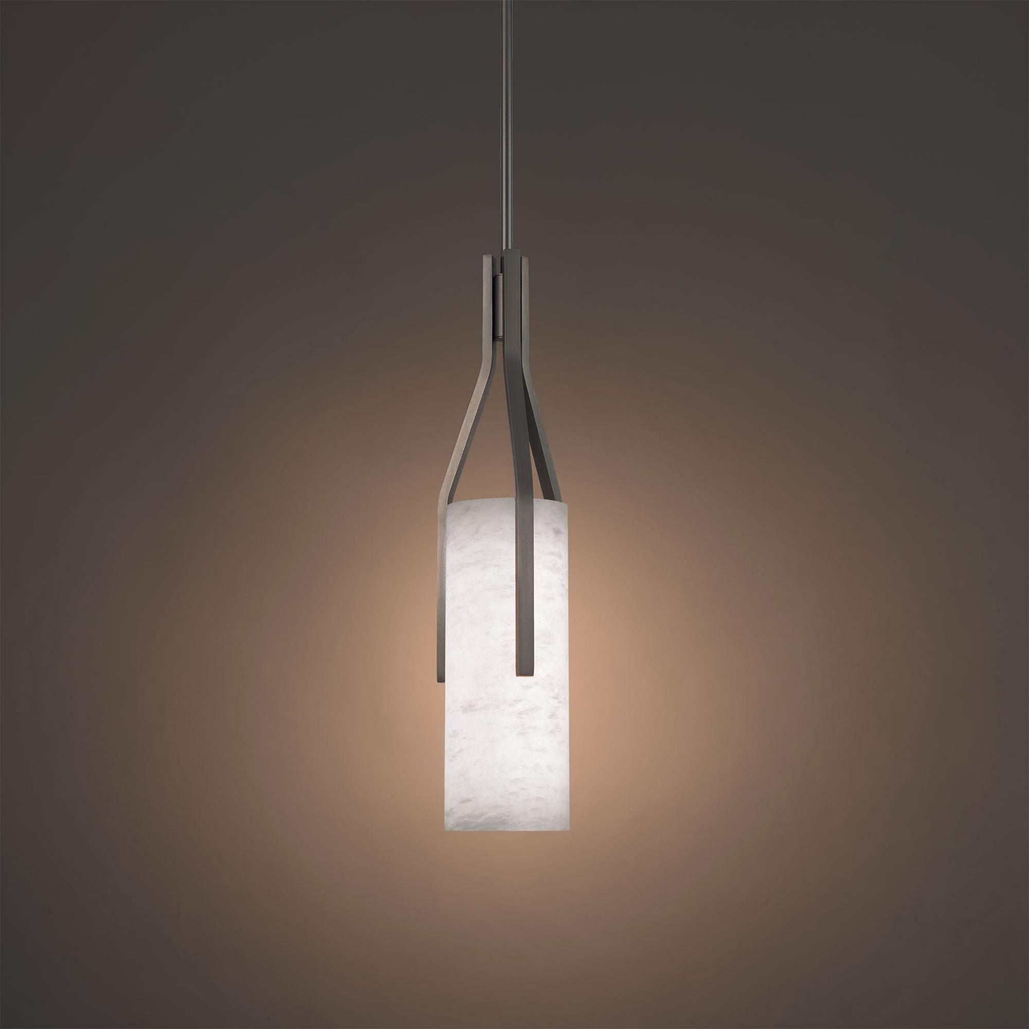 Firenze 22in LED Pendant with Spanish Alabaster 3000K in Antique Nickel