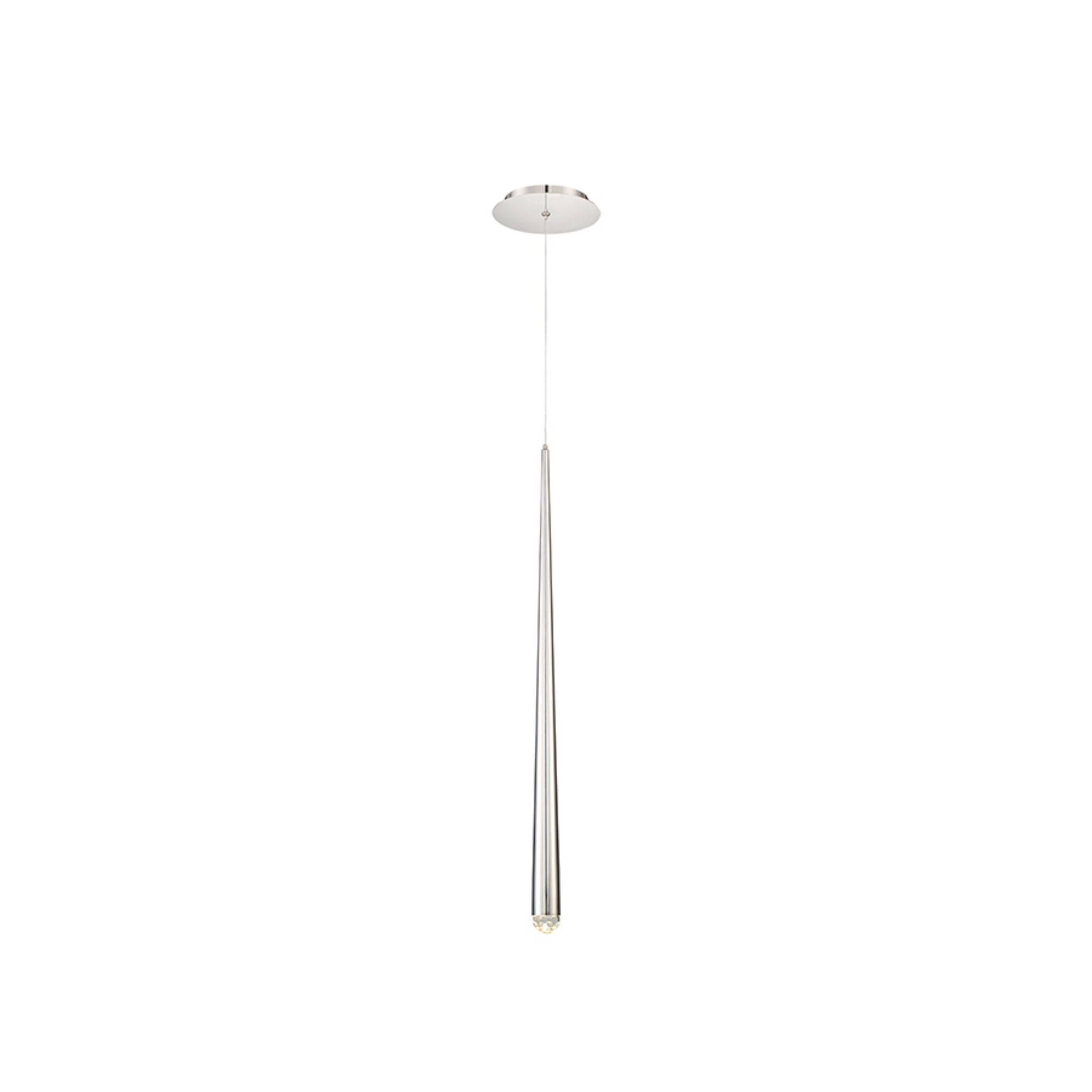 Modern Forms PD-41728-PN 3500K 7 Watt Cascade Crystal LED Pendant in Polished Nickel