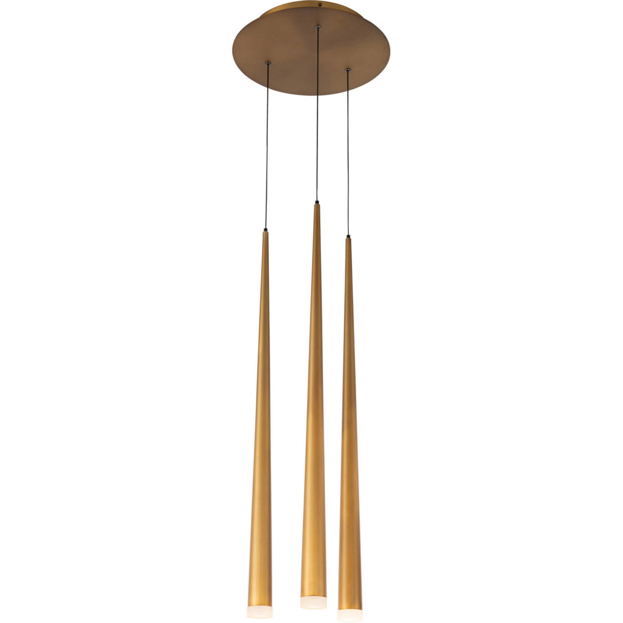 Modern Forms PD-41803R-AB 3500K 21 Watt Cascade Etched Glass LED Round Chandelier in Aged Brass