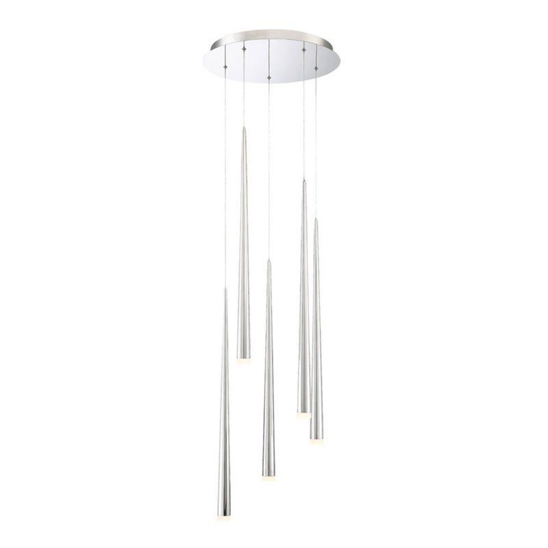 Modern Forms PD-41805R-PN 3500K 35 Watt Cascade Etched Glass LED Round Chandelier in Polished Nickel