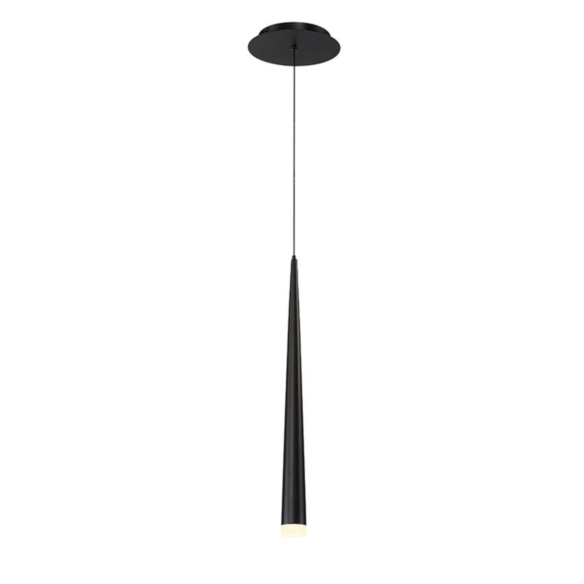 Modern Forms PD-41819-BK 3500K 7 Watt Cascade Etched Glass LED Pendant in Black