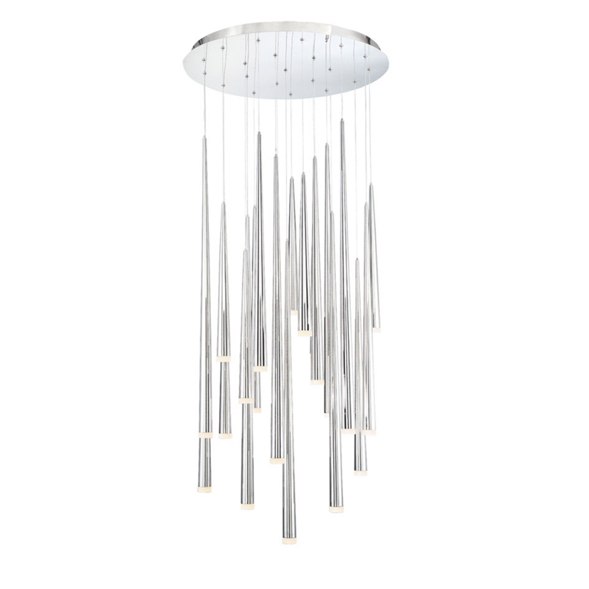 Modern Forms PD-41821R-PN 3500K 147 Watt Cascade Etched Glass LED Round Chandelier in Polished Nickel