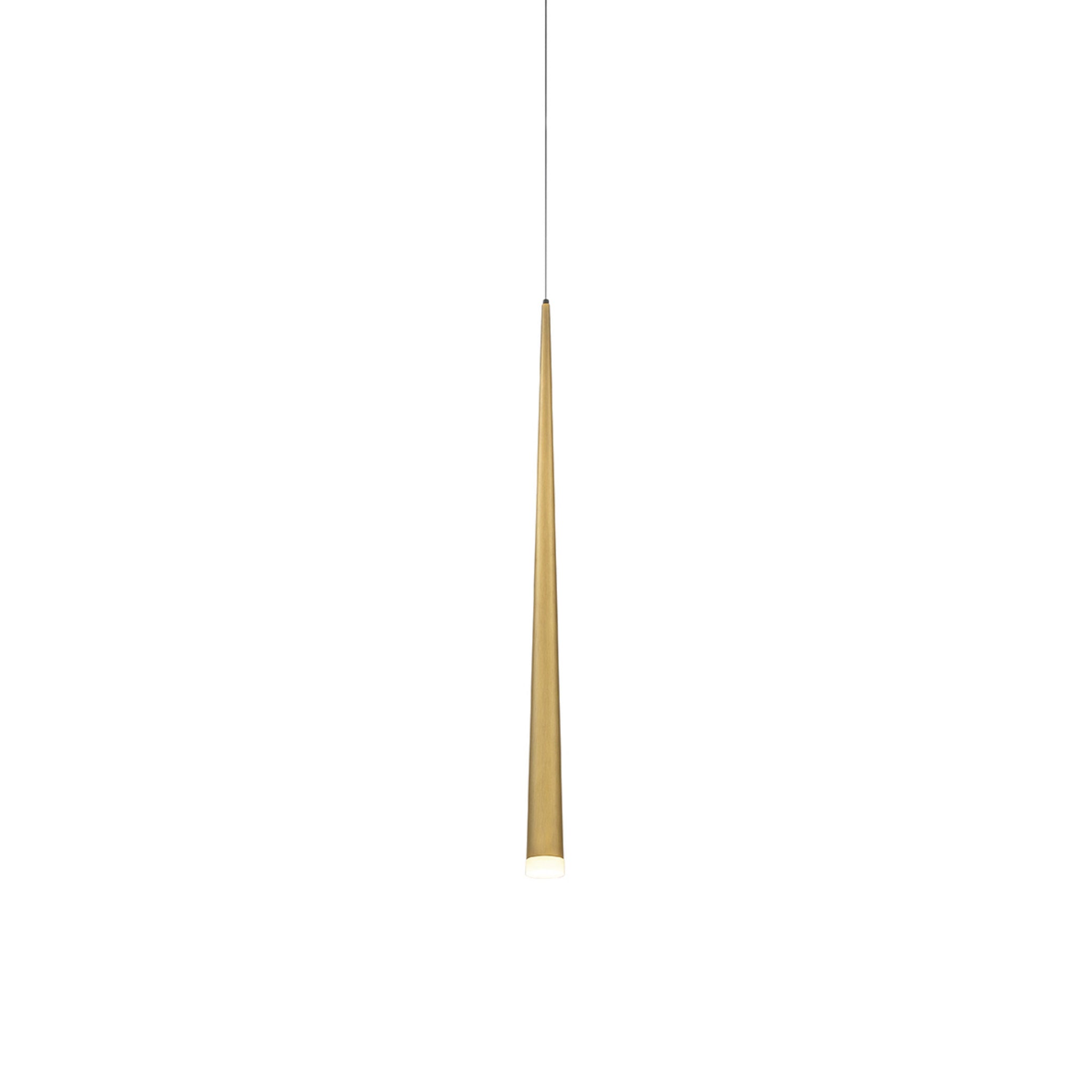 Modern Forms PD-41828-AB 3500K 7 Watt Cascade Etched Glass LED Pendant in Aged Brass