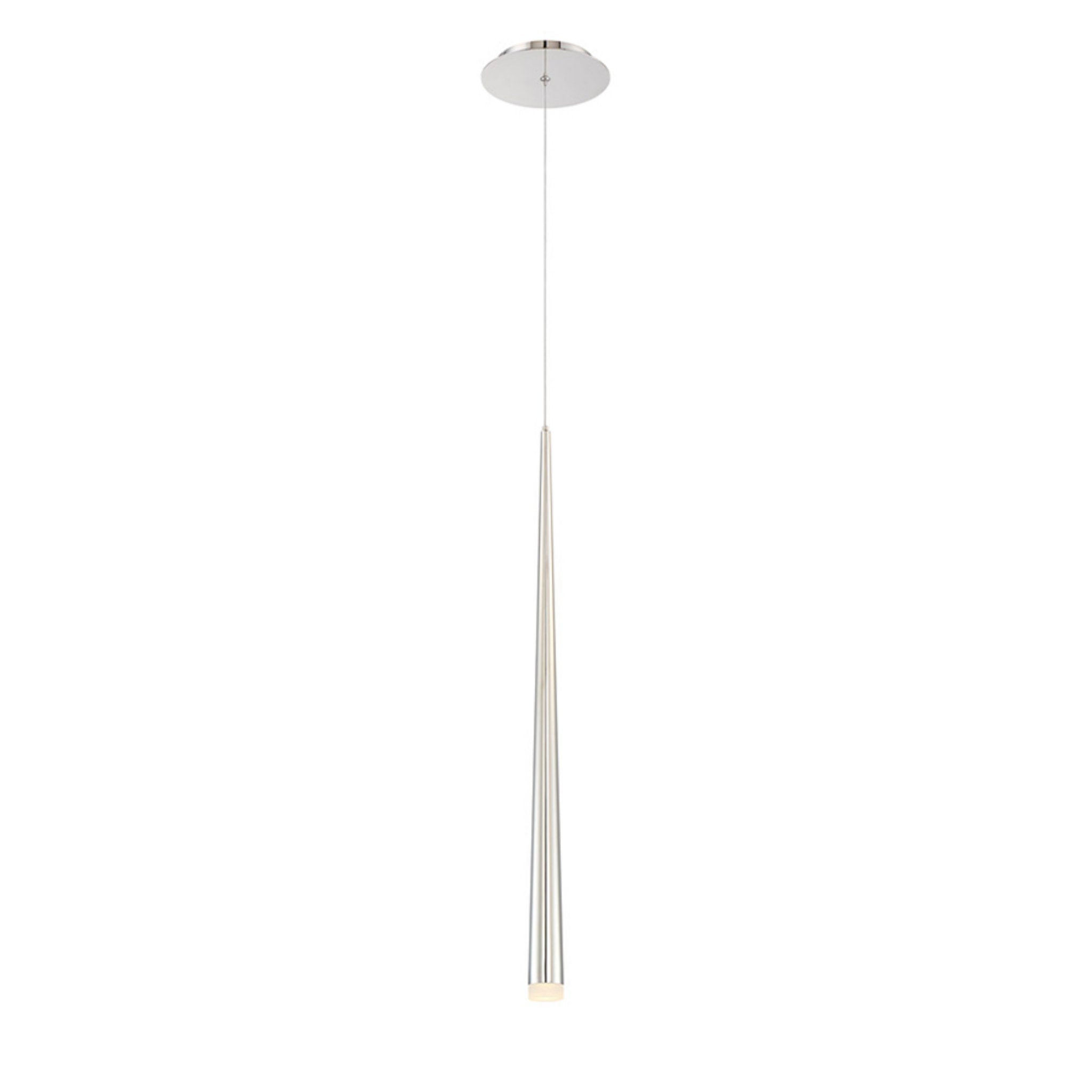 Modern Forms PD-41828-PN 3500K 7 Watt Cascade Etched Glass LED Pendant in Polished Nickel