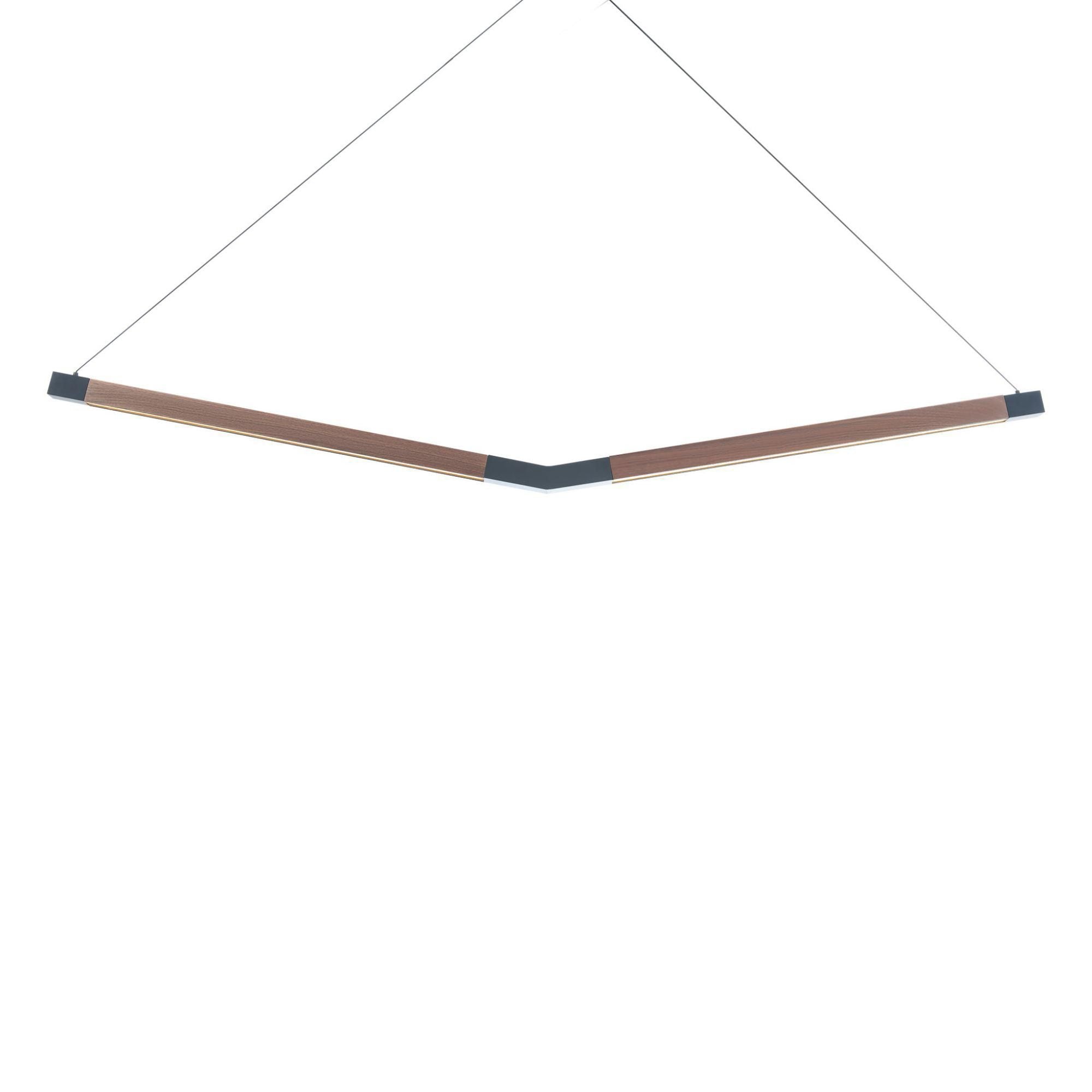 Bough 54in LED Linear Pendant 3000K in Black-Dark Walnut