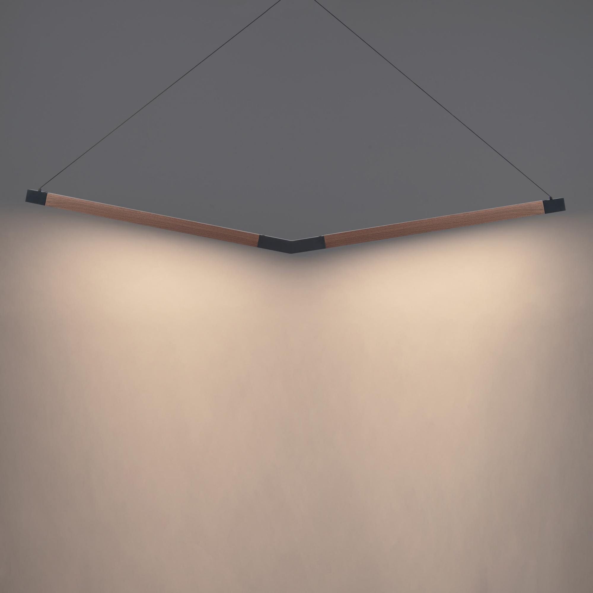 Bough 54in LED Linear Pendant 3000K in Black-Dark Walnut