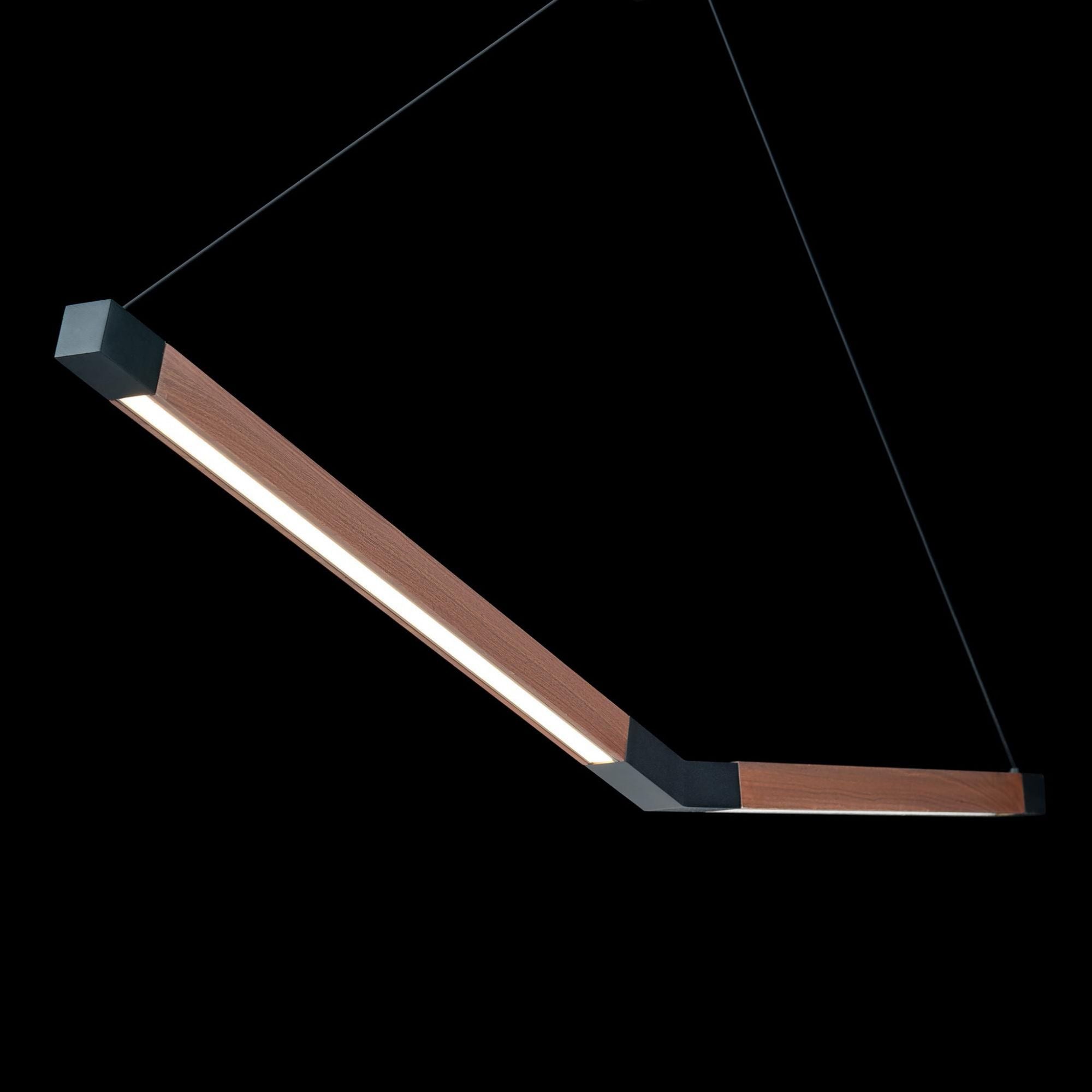 Bough 54in LED Linear Pendant 3000K in Black-Dark Walnut