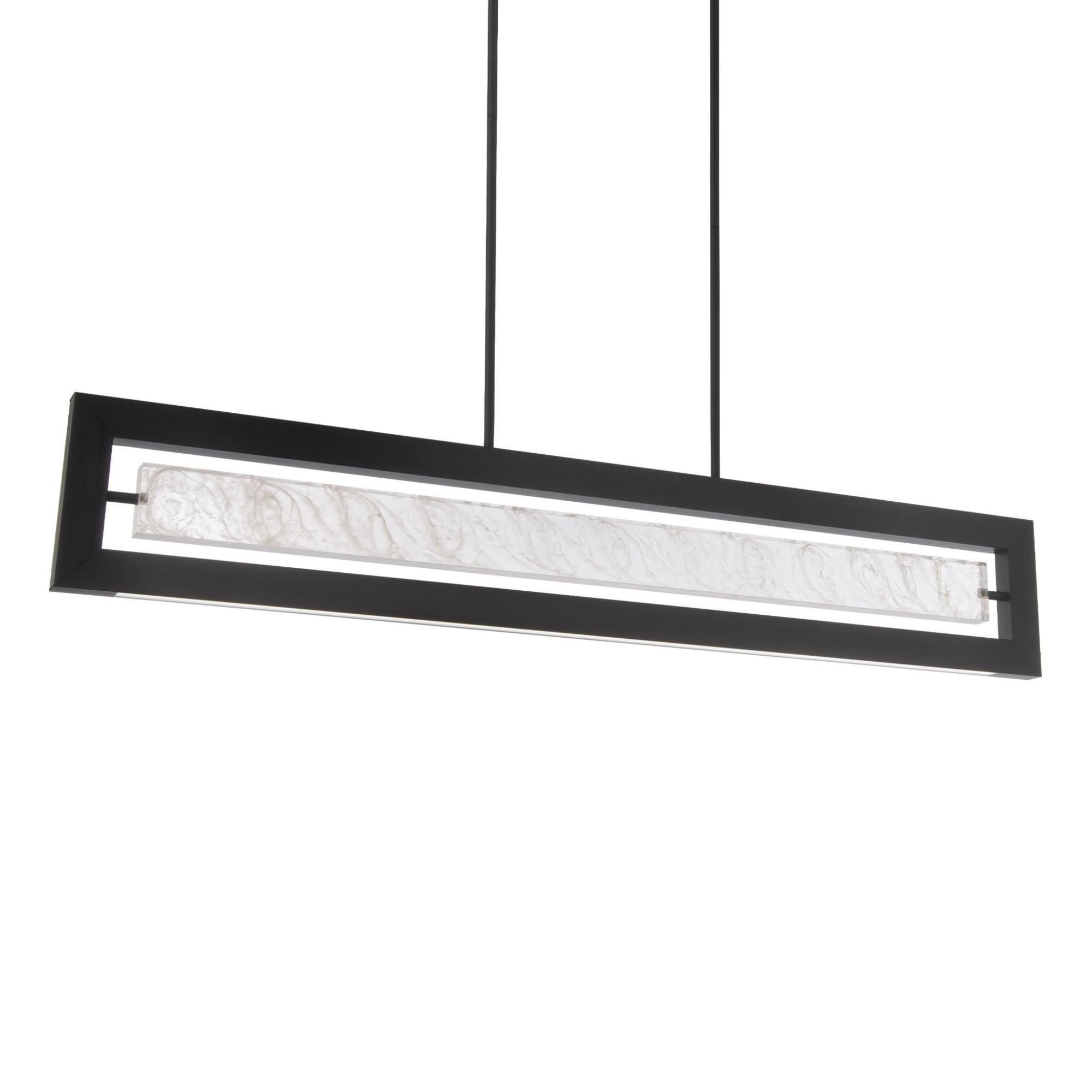 Equilibrium 48in LED Linear Pendant with Adjustable Centerpiece 3000K in Black