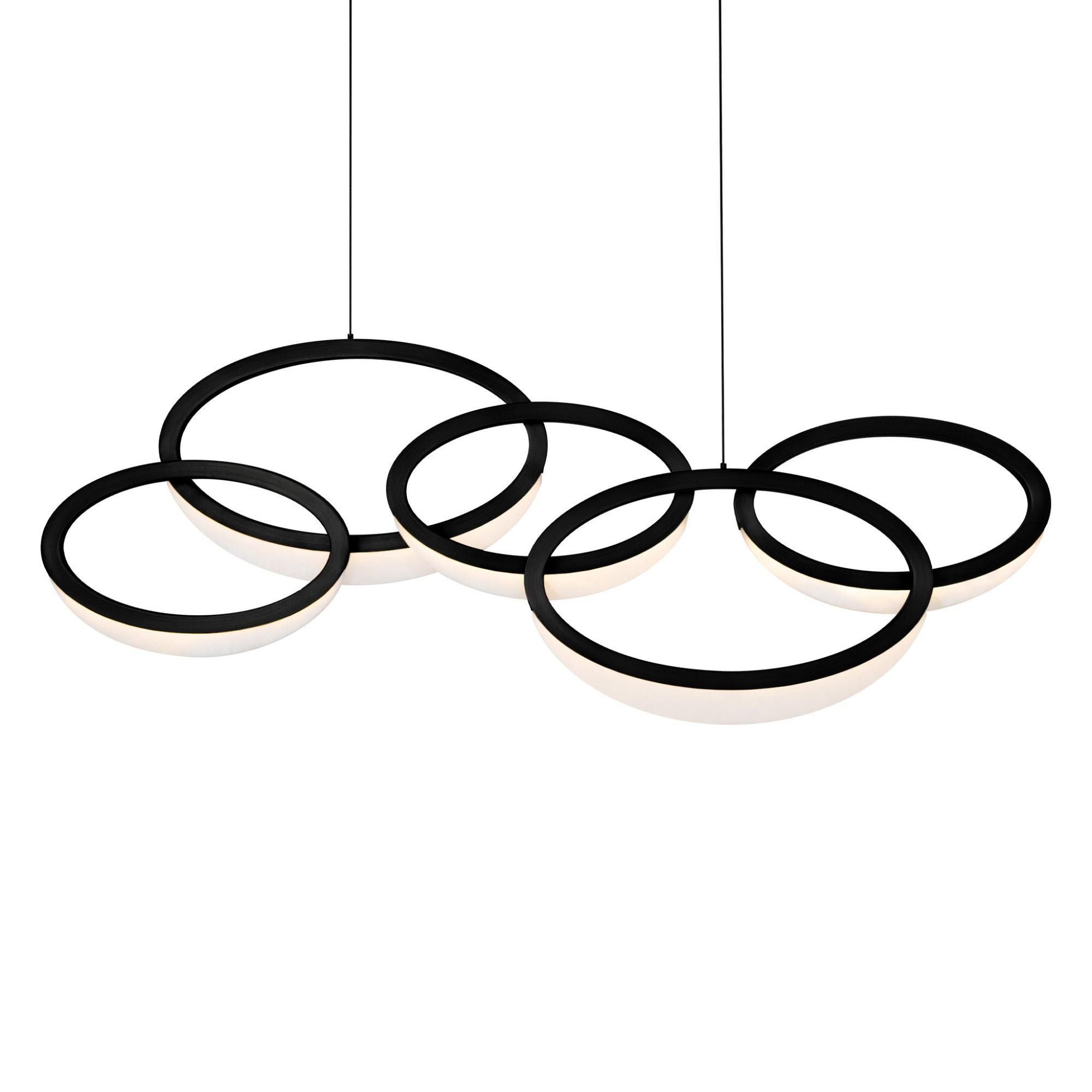 Orion 46in LED 5 Light Linear Pendant 3000K in Black