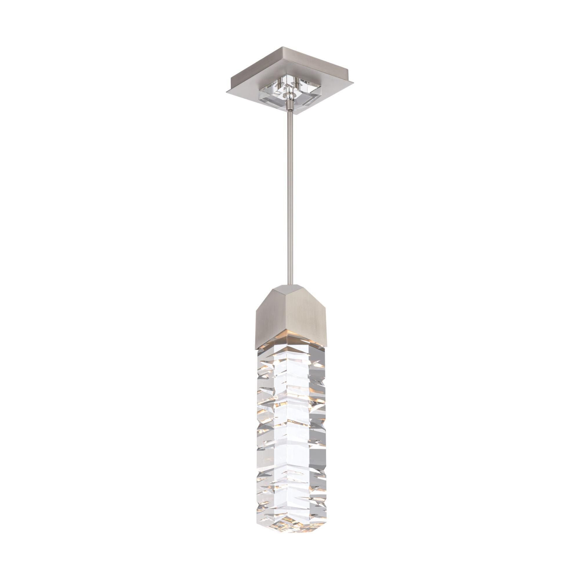 Juliet 15in LED Pendant 3500K with K-9 Faceted Crystal in Brushed Nickel