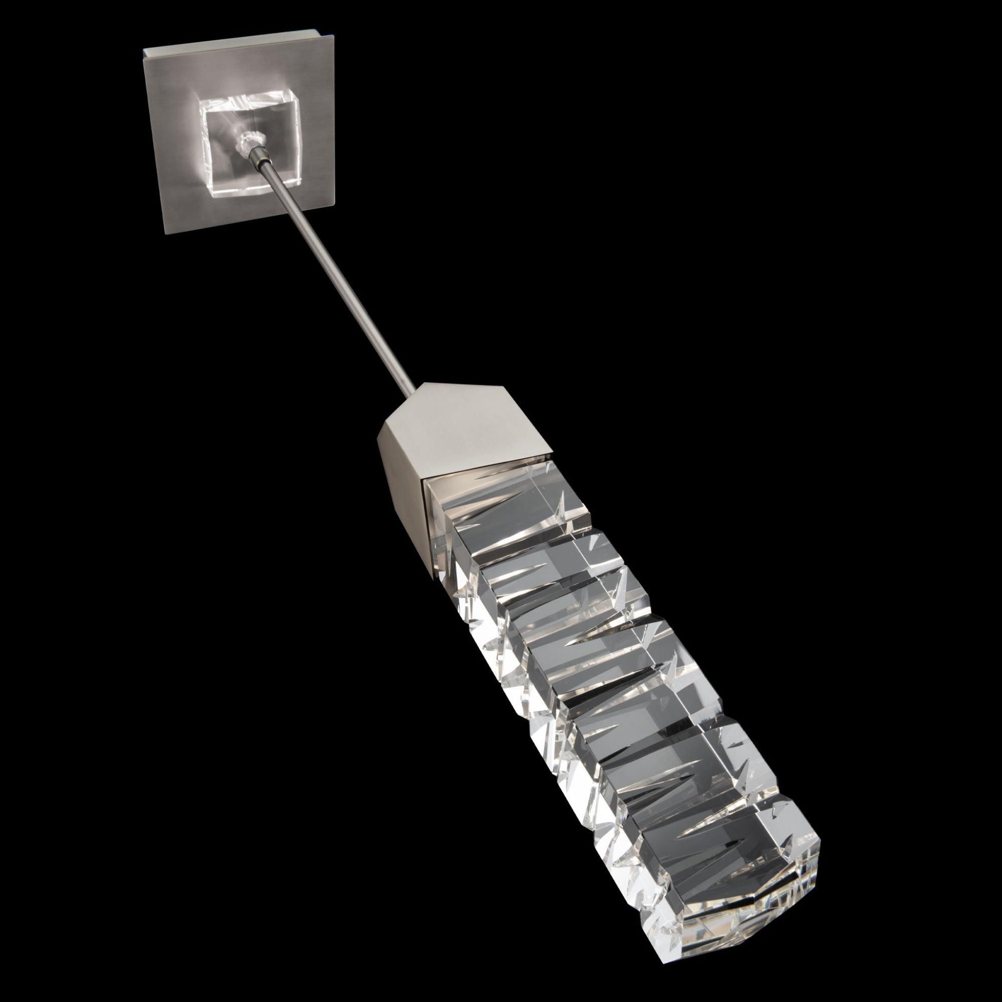 Juliet 15in LED Pendant 3500K with K-9 Faceted Crystal in Brushed Nickel