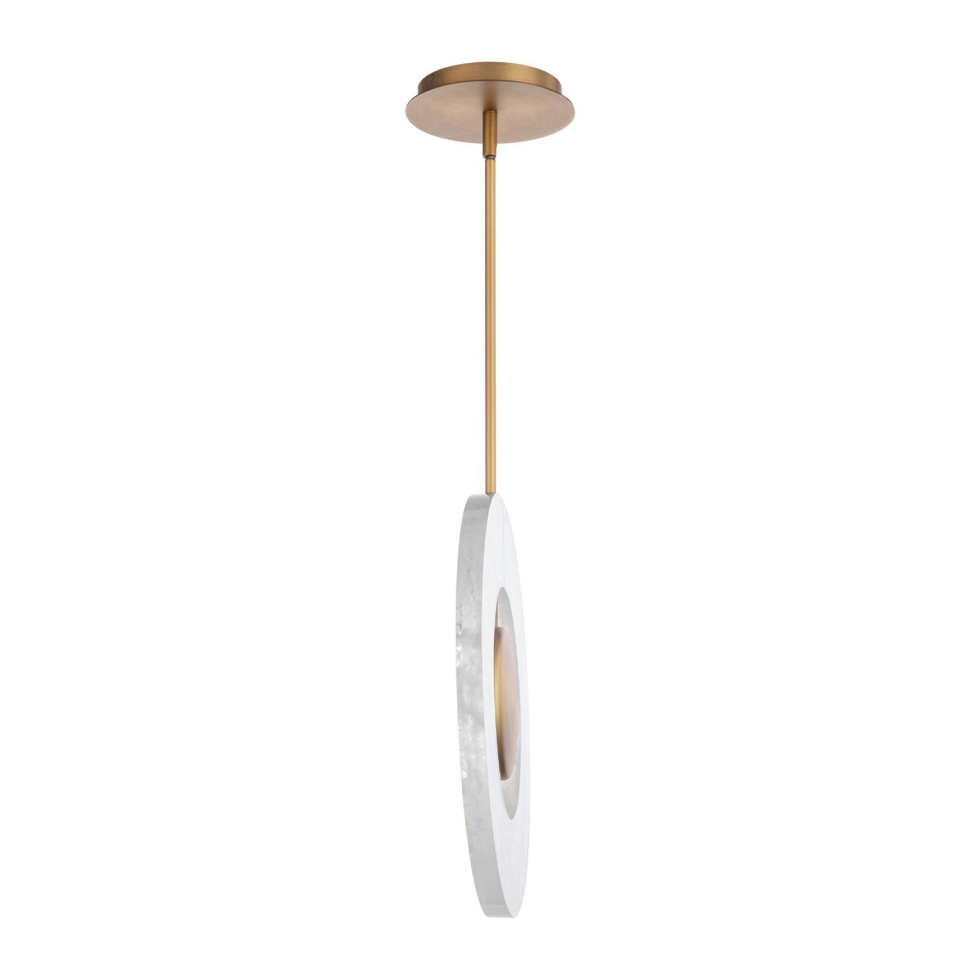 Cymbal 14in LED Round Pendant 3000K in Aged Brass