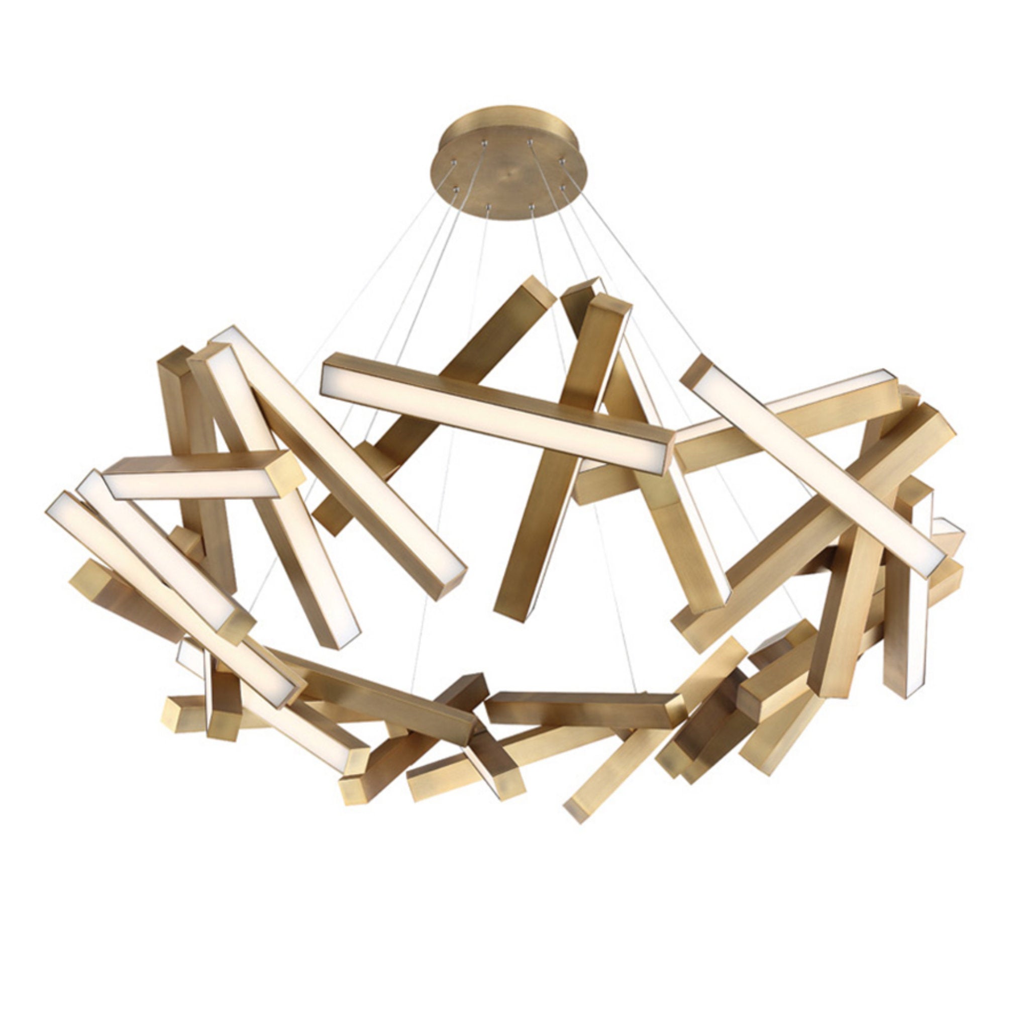 Modern Forms PD-64861-AB 3000K 60 Watt Chaos LED Round Chandelier in Aged Brass