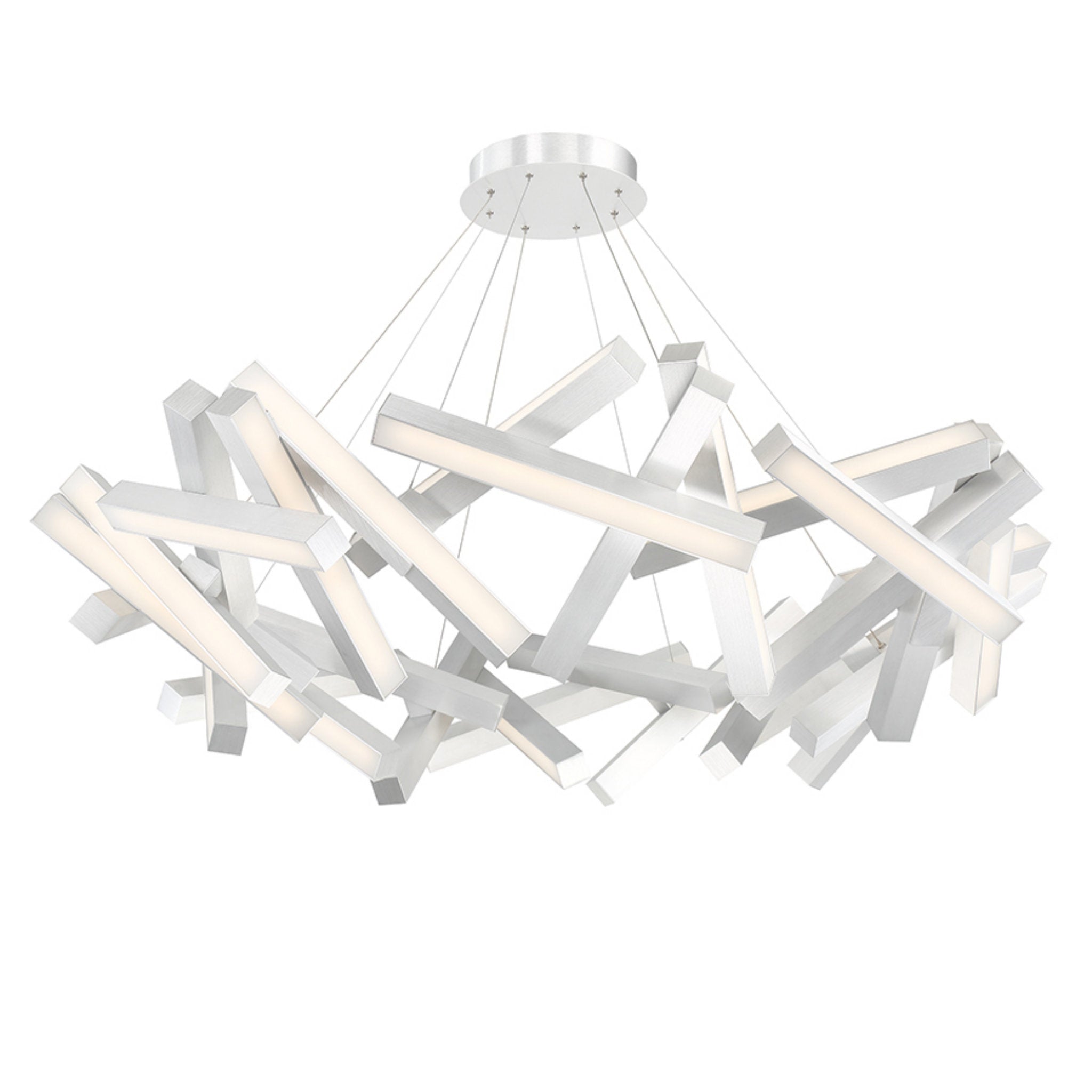 Modern Forms PD-64861-AL 3000K 60 Watt Chaos LED Round Chandelier in Brushed Aluminum