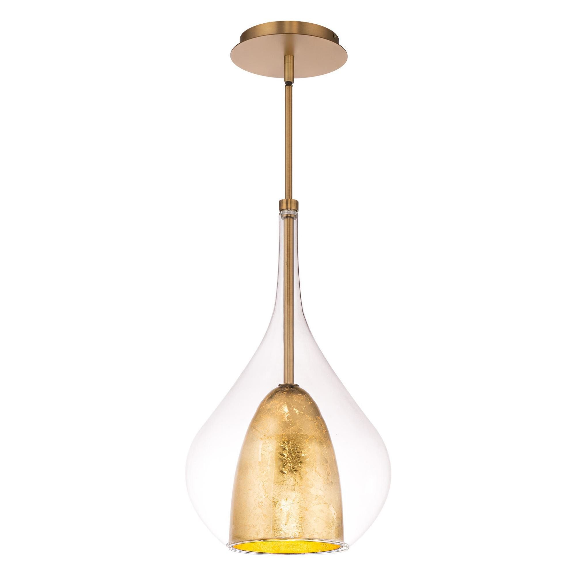 Helios 18in LED Mini Pendant 3000K in Aged Brass Gold