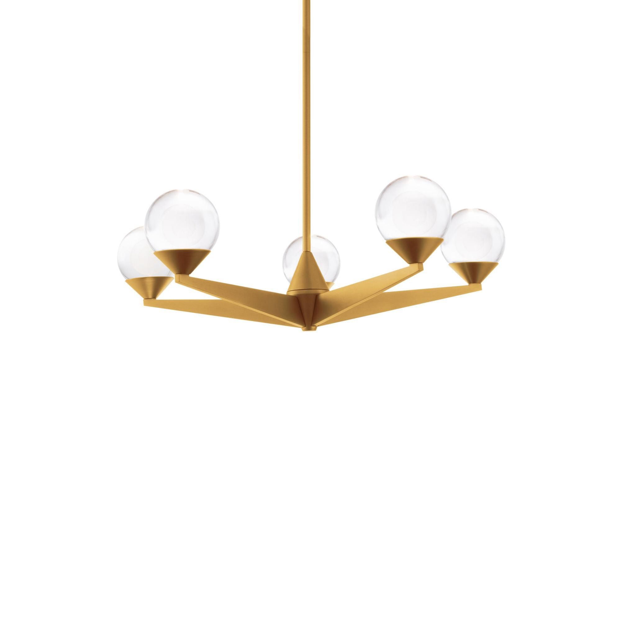 Double Bubble 23in LED 5 Light Chandelier 3000K in Aged Brass