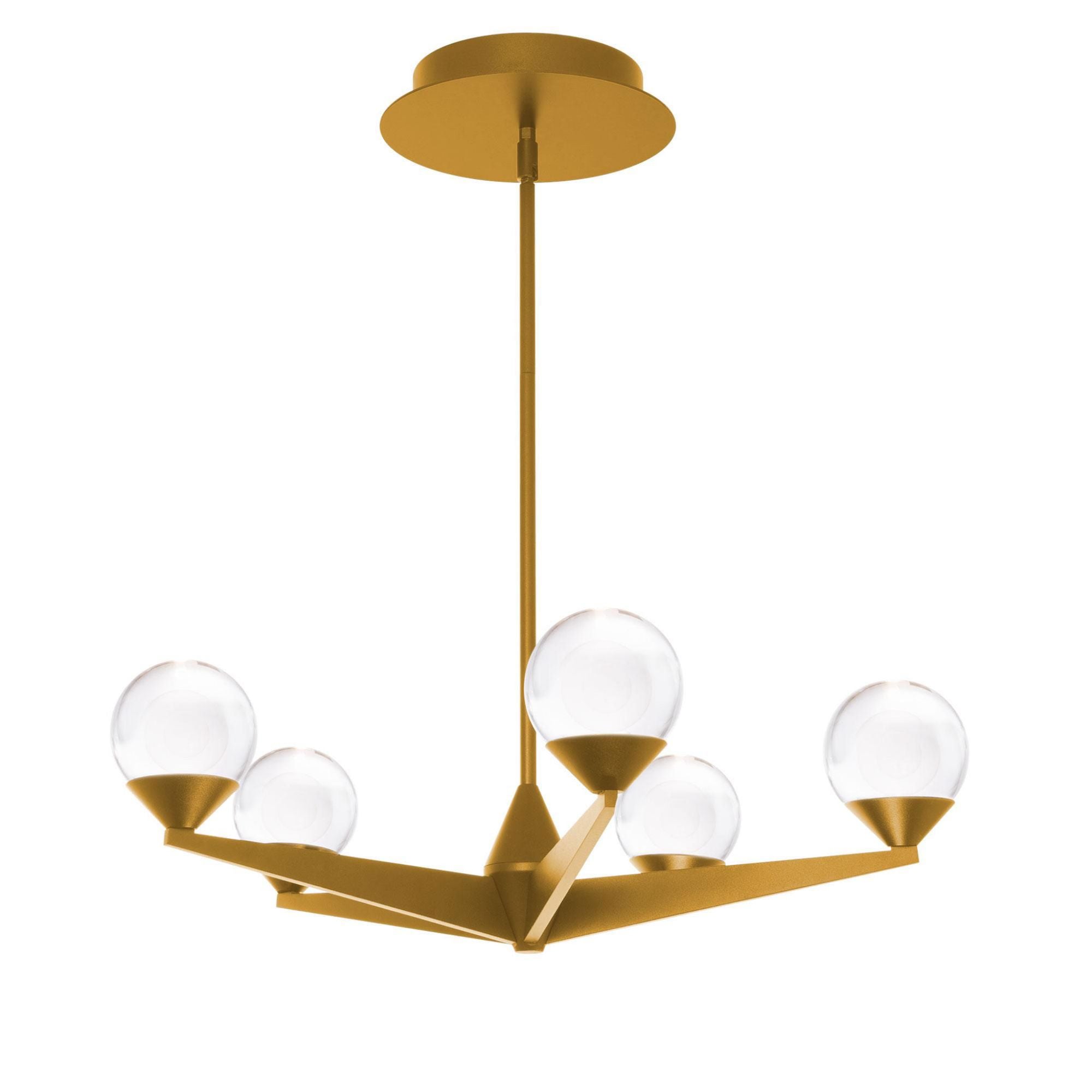 Double Bubble 23in LED 5 Light Chandelier 3000K in Aged Brass