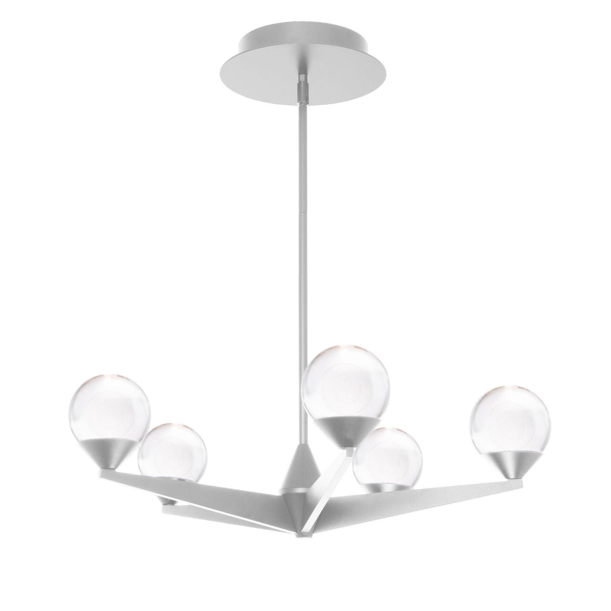 Double Bubble 23in LED 5 Light Chandelier 3000K in Satin Nickel