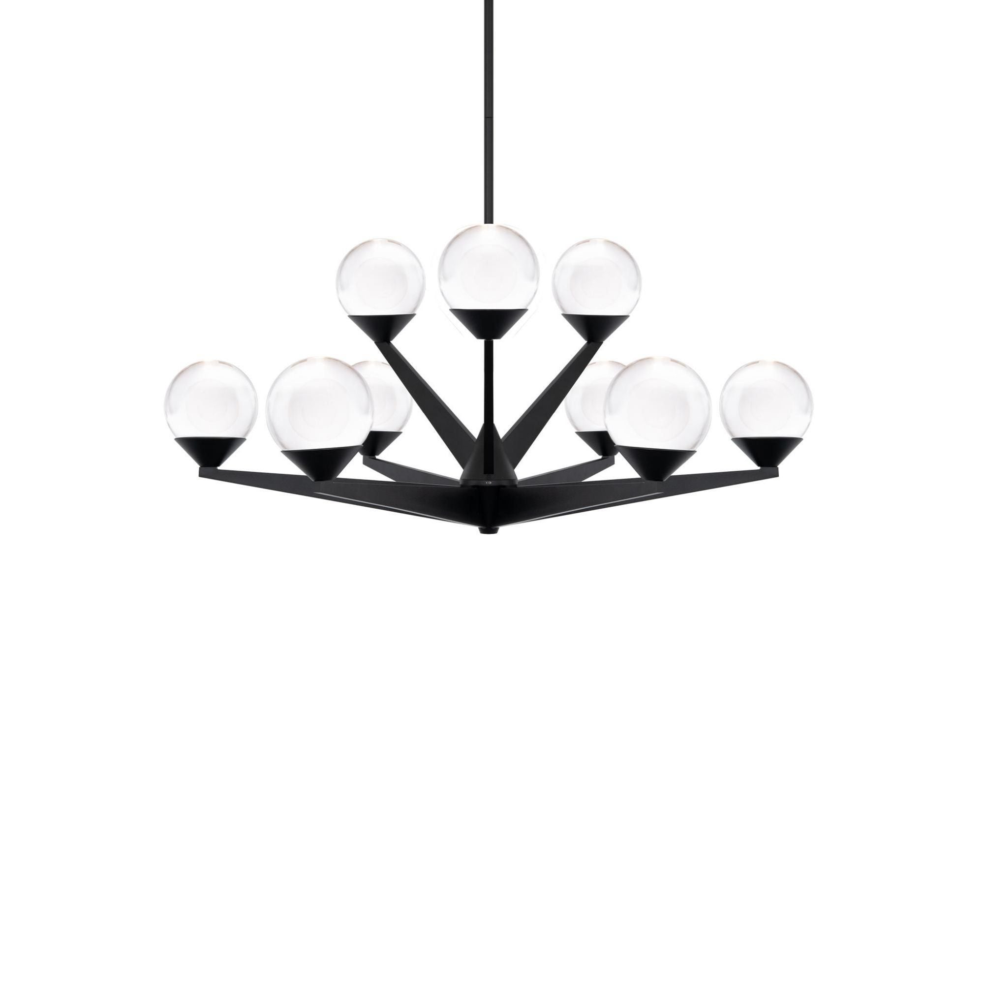 Double Bubble 27in LED 9 Light Chandelier 3000K in Black