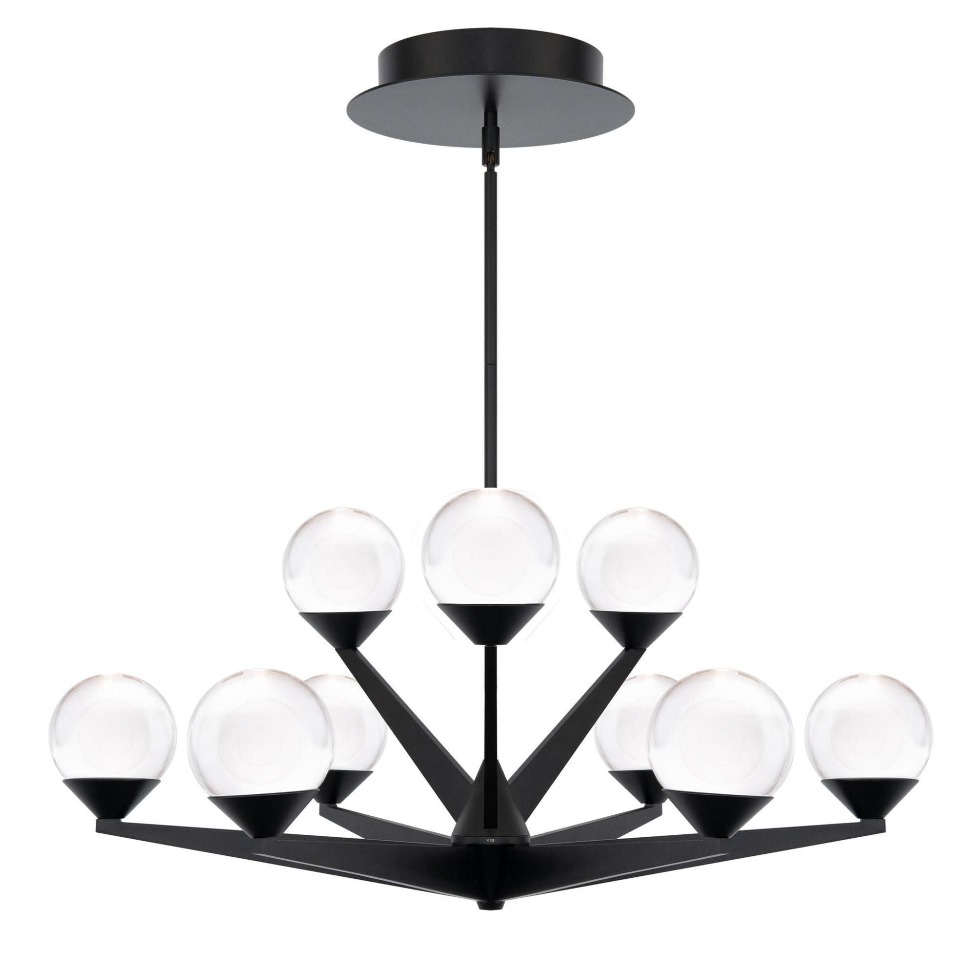 Double Bubble 27in LED 9 Light Chandelier 3000K in Black