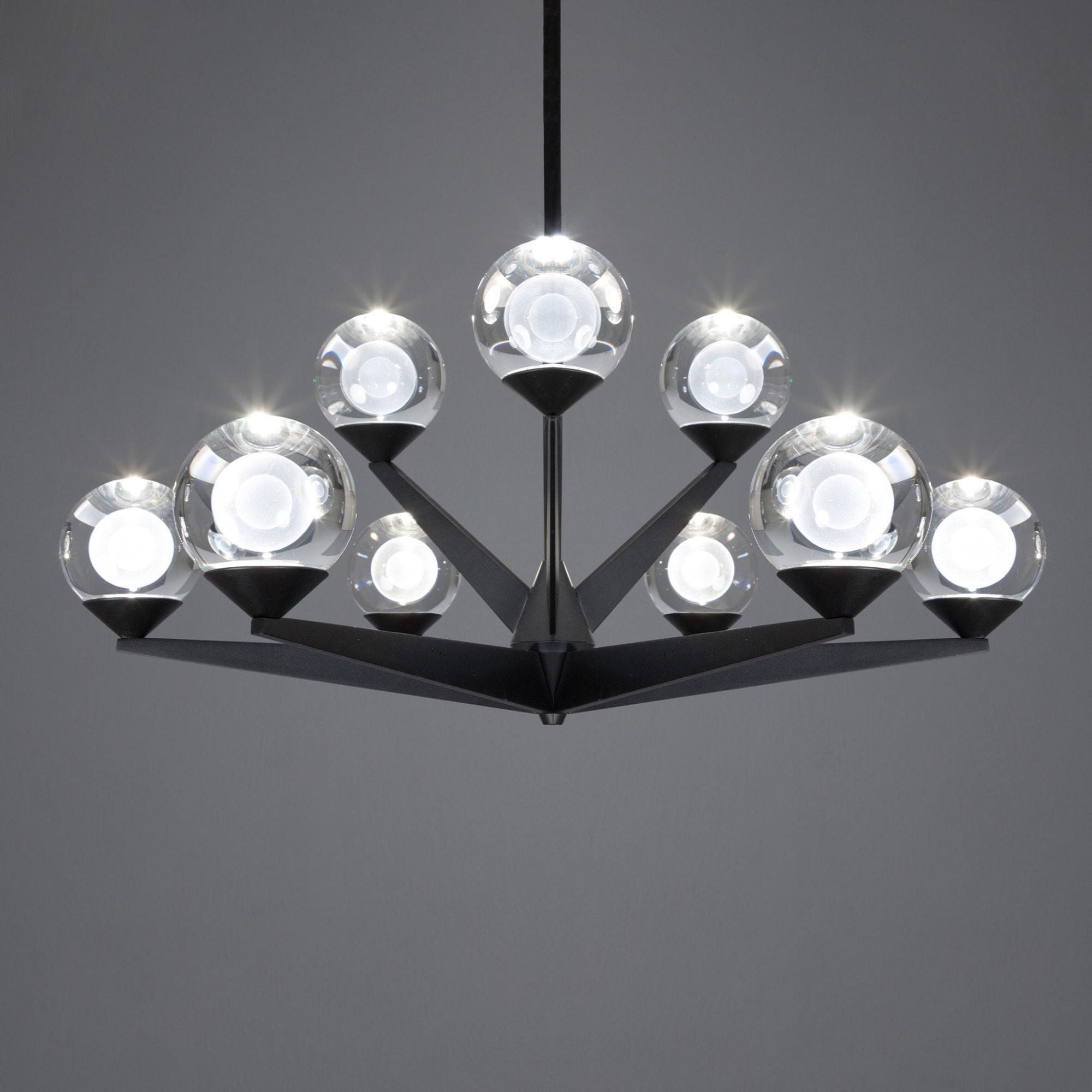 Double Bubble 27in LED 9 Light Chandelier 3000K in Black