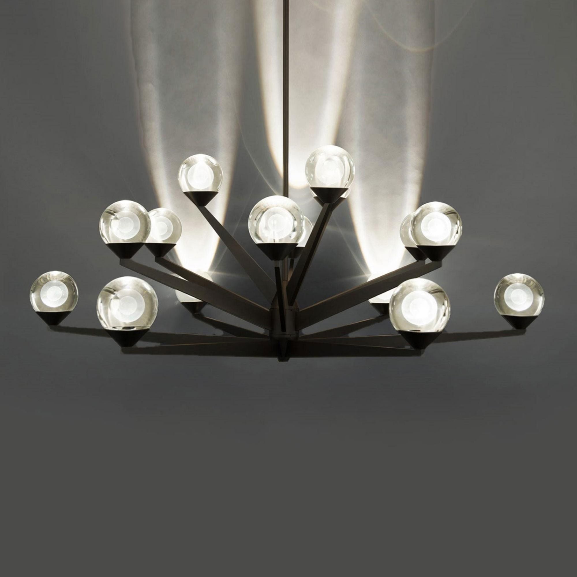 Double Bubble 37in LED 15 Light Chandelier 3000K in Black