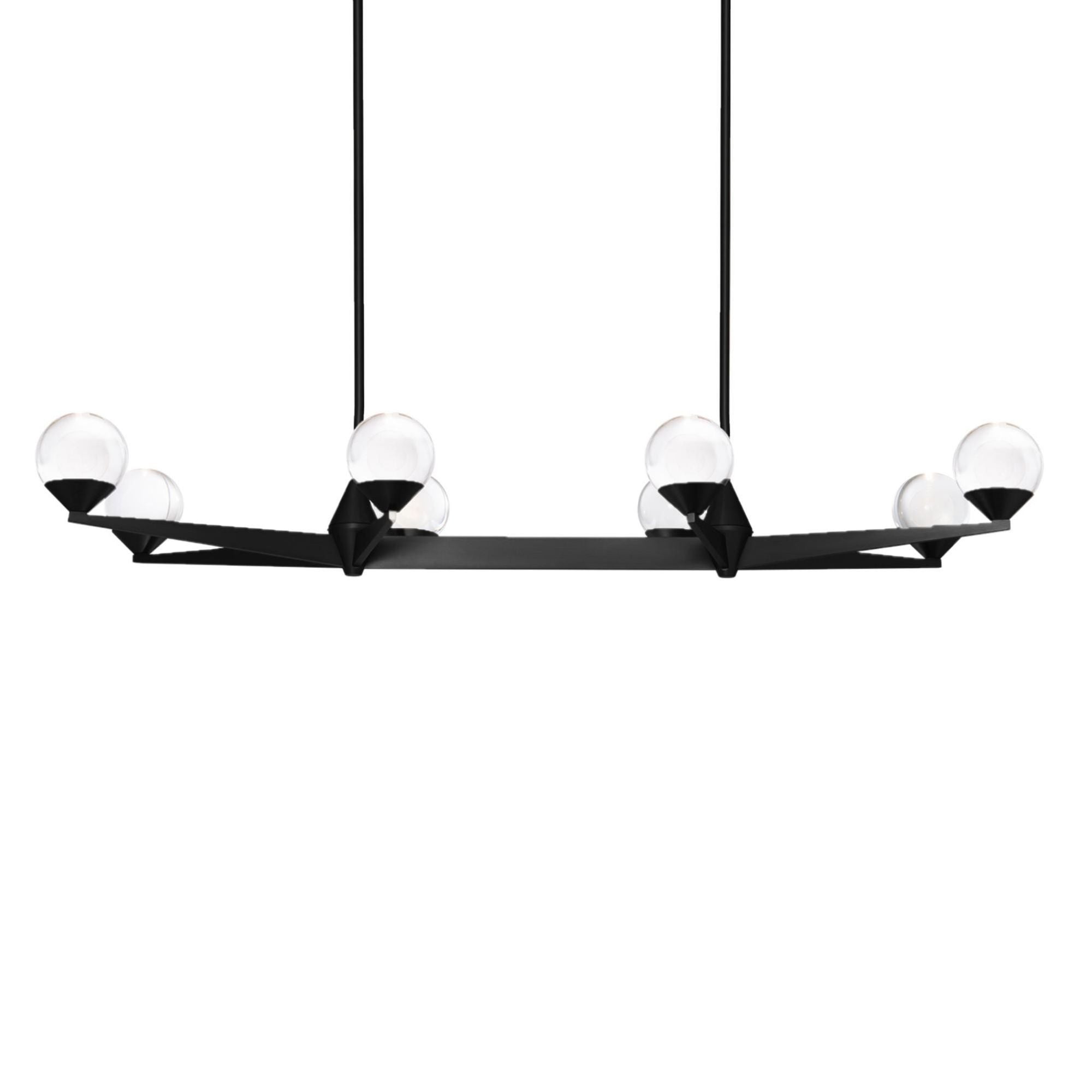 Double Bubble 44in LED 8 Light Linear Chandelier 3000K in Black