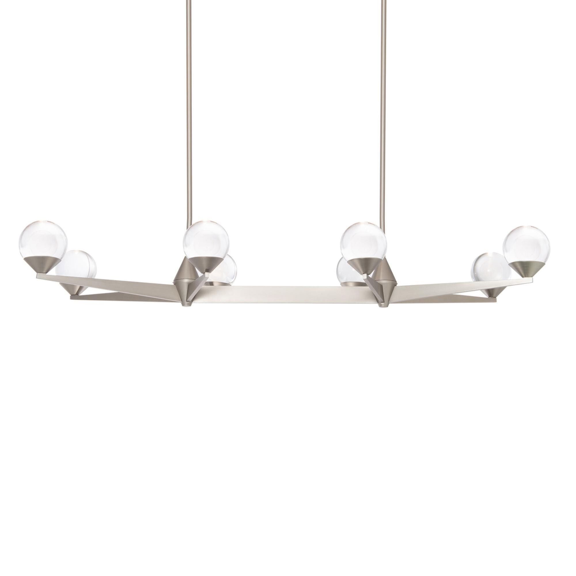 Double Bubble 44in LED 8 Light Linear Chandelier 3000K in Satin Nickel