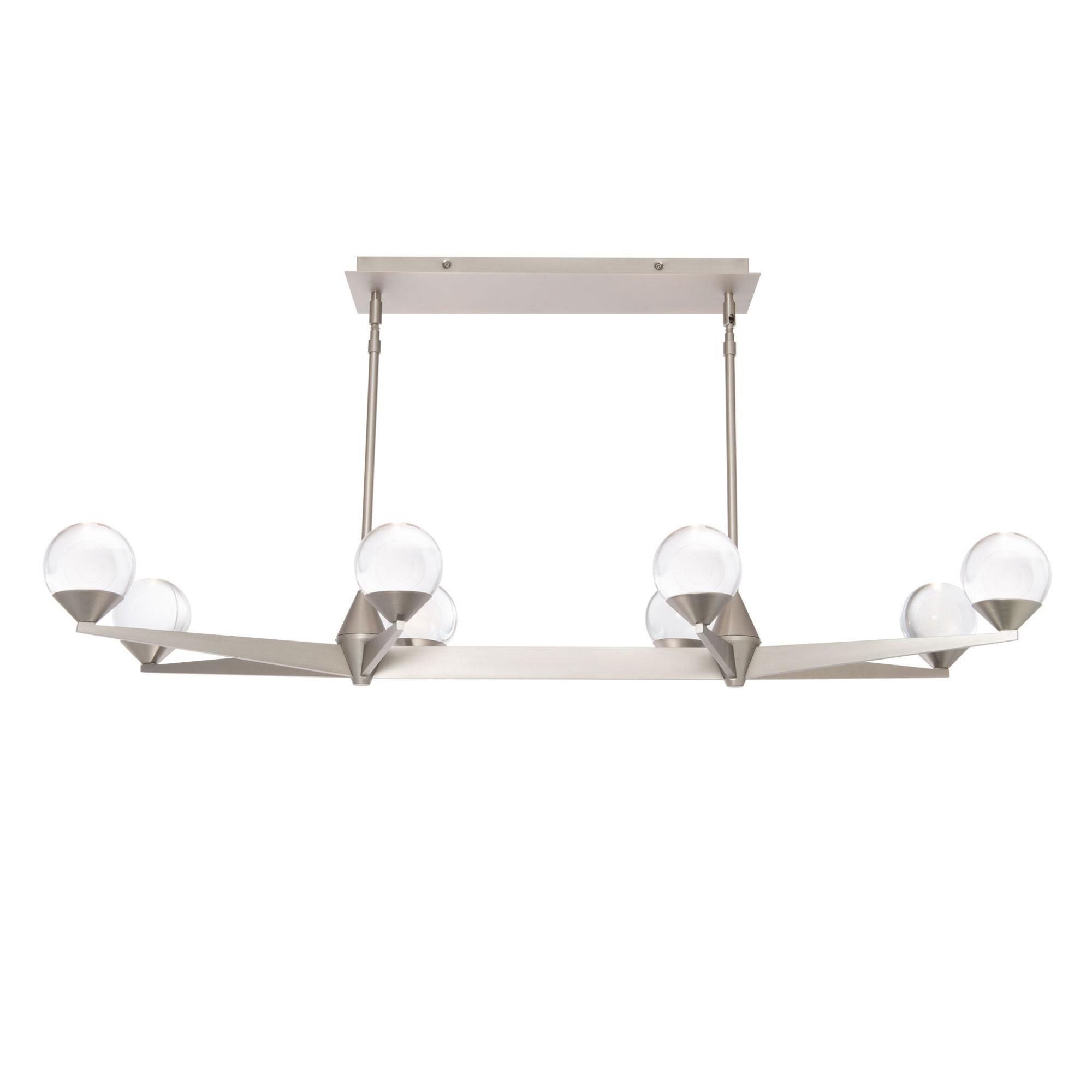 Double Bubble 44in LED 8 Light Linear Chandelier 3000K in Satin Nickel