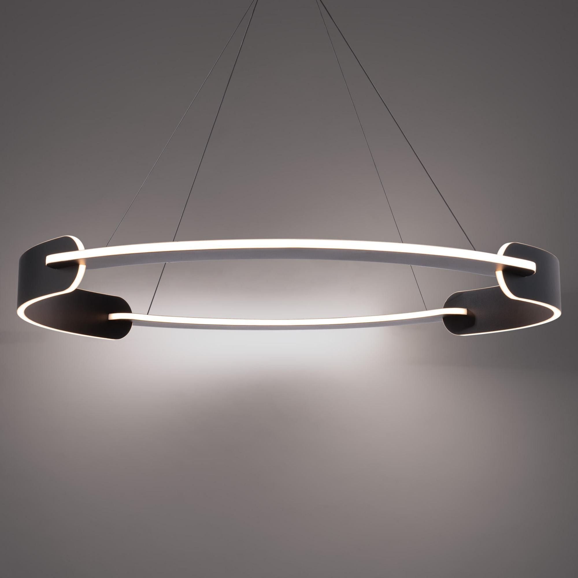 Ilios 42in LED Round Pendant 3000K in Black