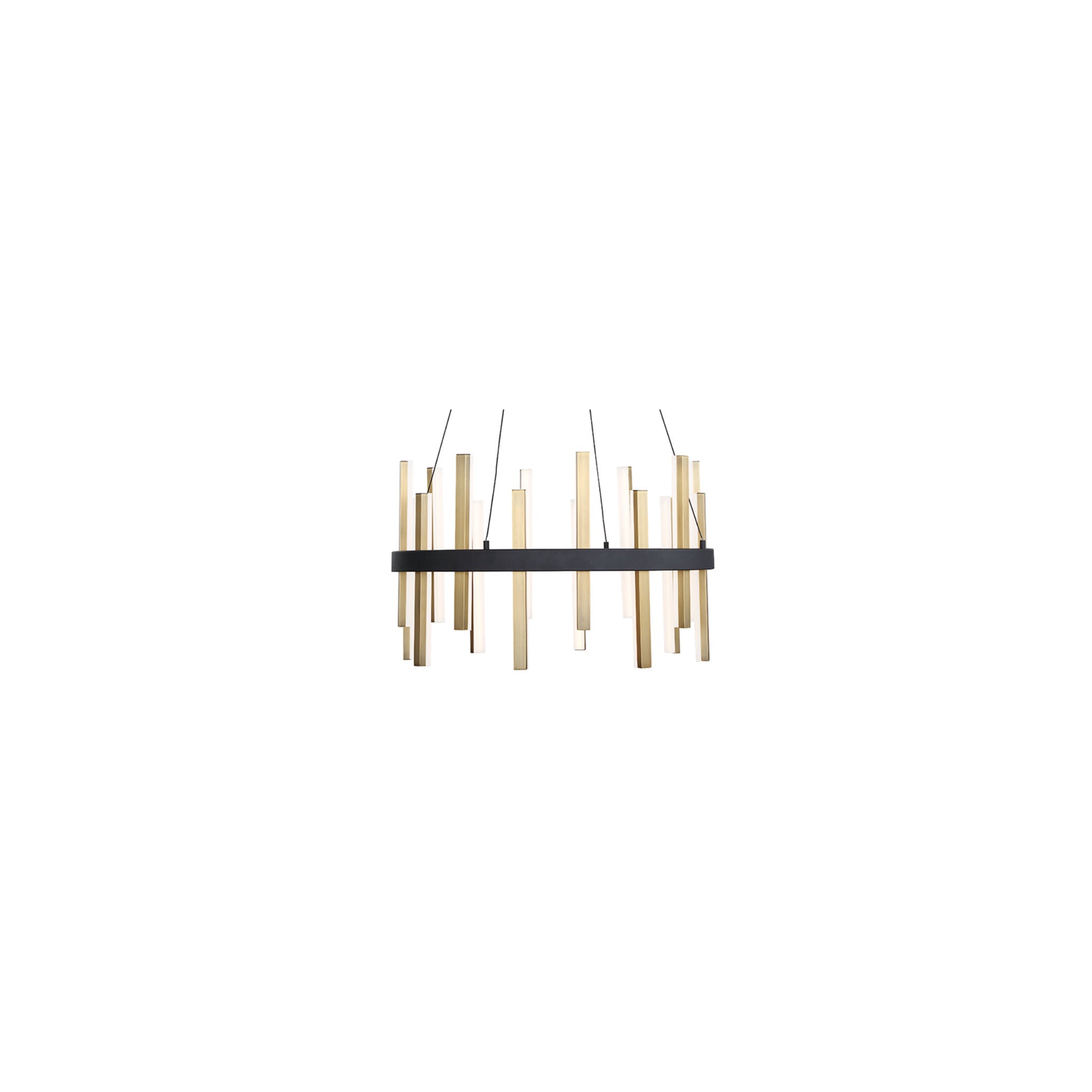 Modern Forms PD-87924-BK/AB 3000K 56 Watt Harmonix LED Round Pendant in Black & Aged Brass