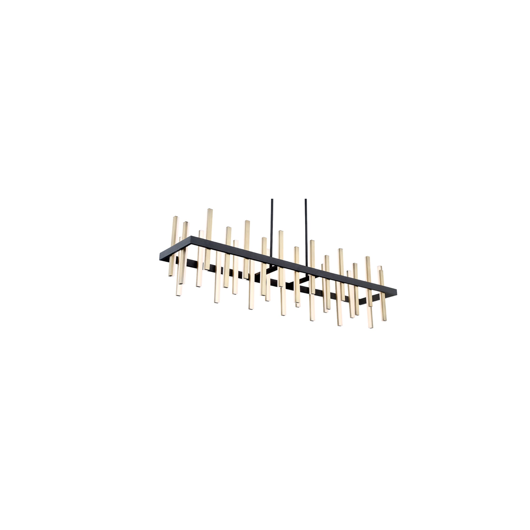 Modern Forms PD-87956-BK/AB 3000K 91 Watt Harmonix LED Rectangular Pendant in Black & Aged Brass