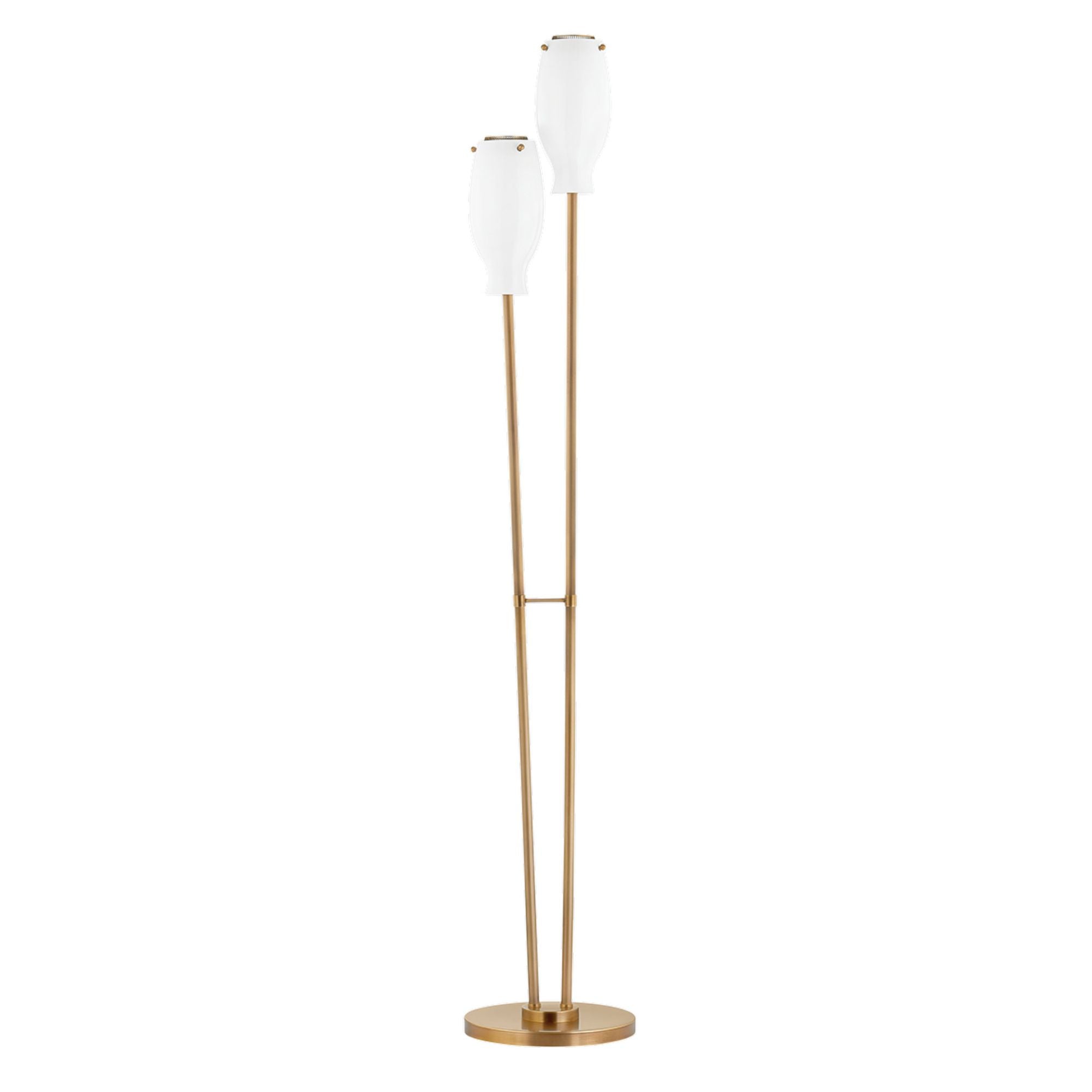 Geyser Floor Lamp 2-Light LED in  Patina Brass 12L x 12W x 68H