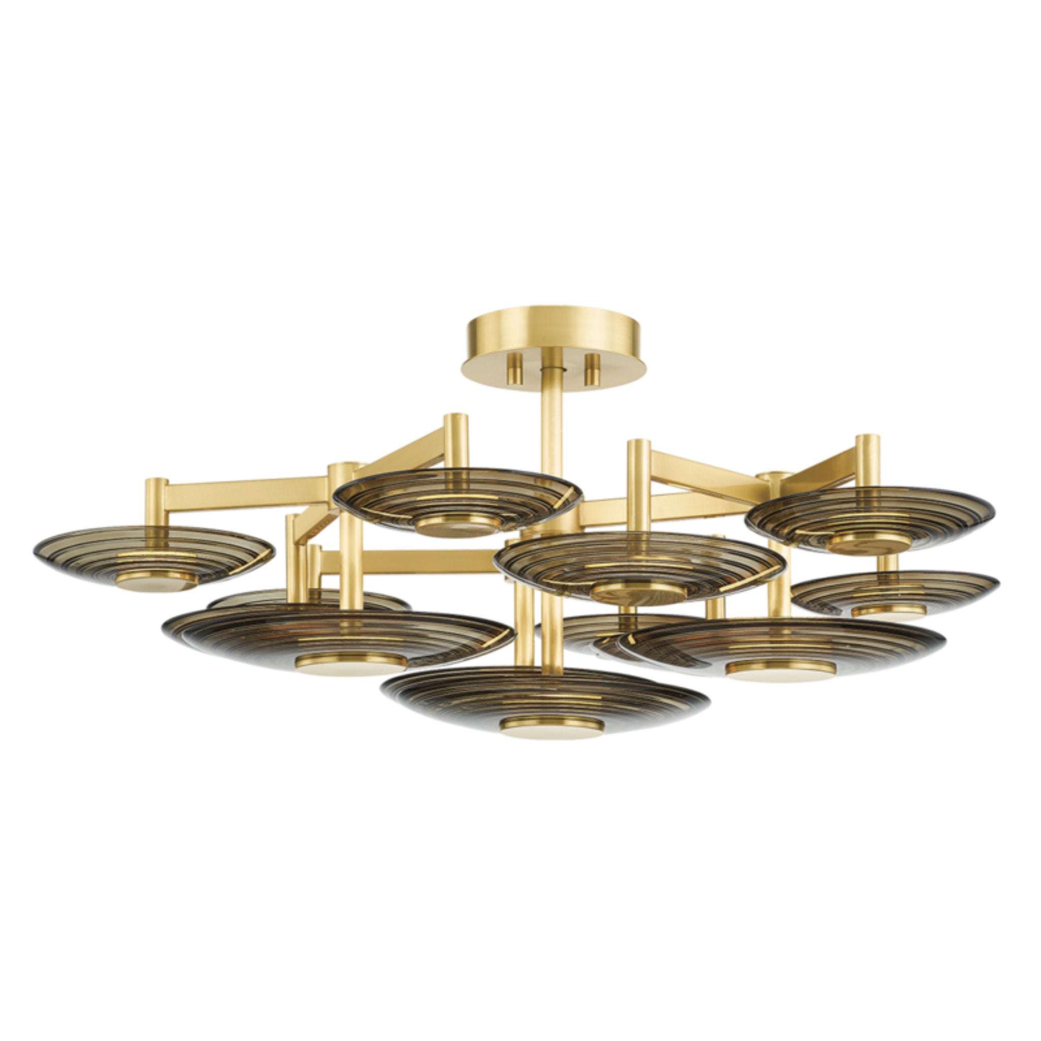 Griston 9-Light Semi Flush in  Aged Brass by  PEMBROOKE & IVES 44L x 44W x 18.25H