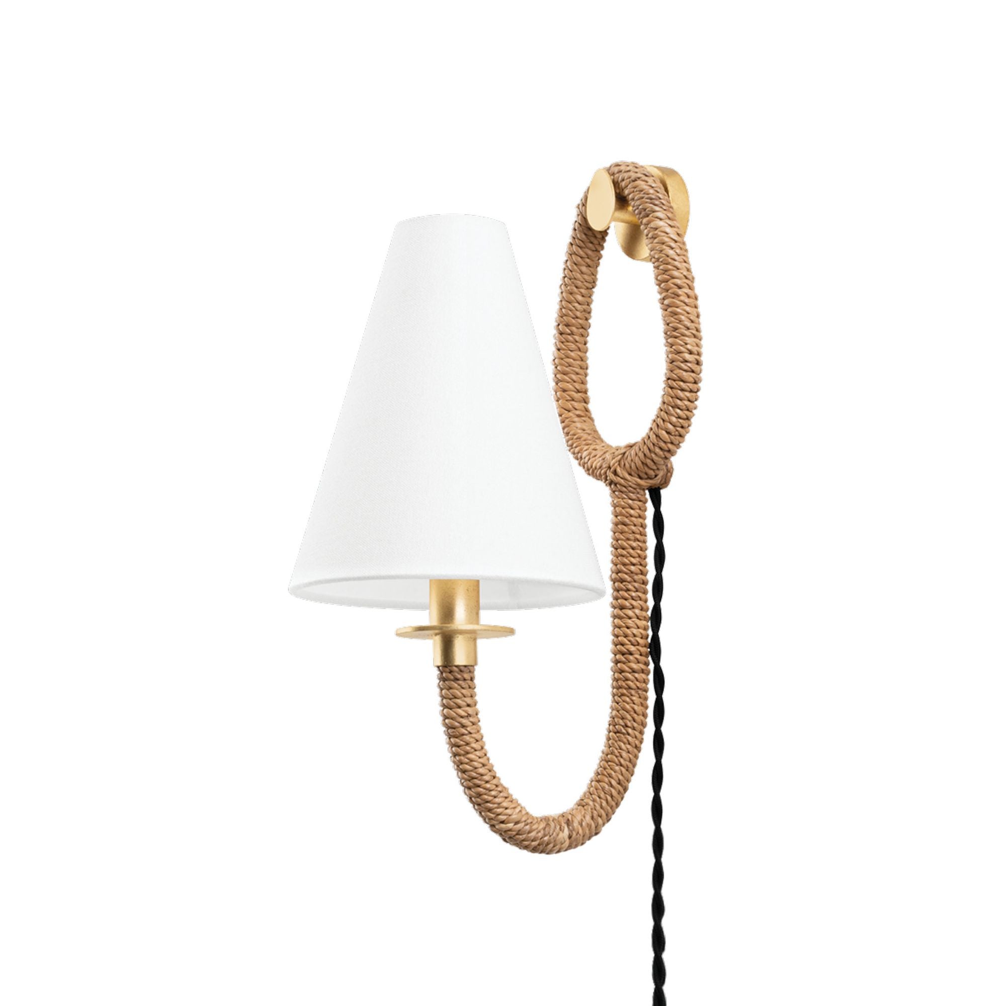 Deaver 1-Light Plug-in Sconce in Vintage Gold Leaf 6.5W x 14.5H