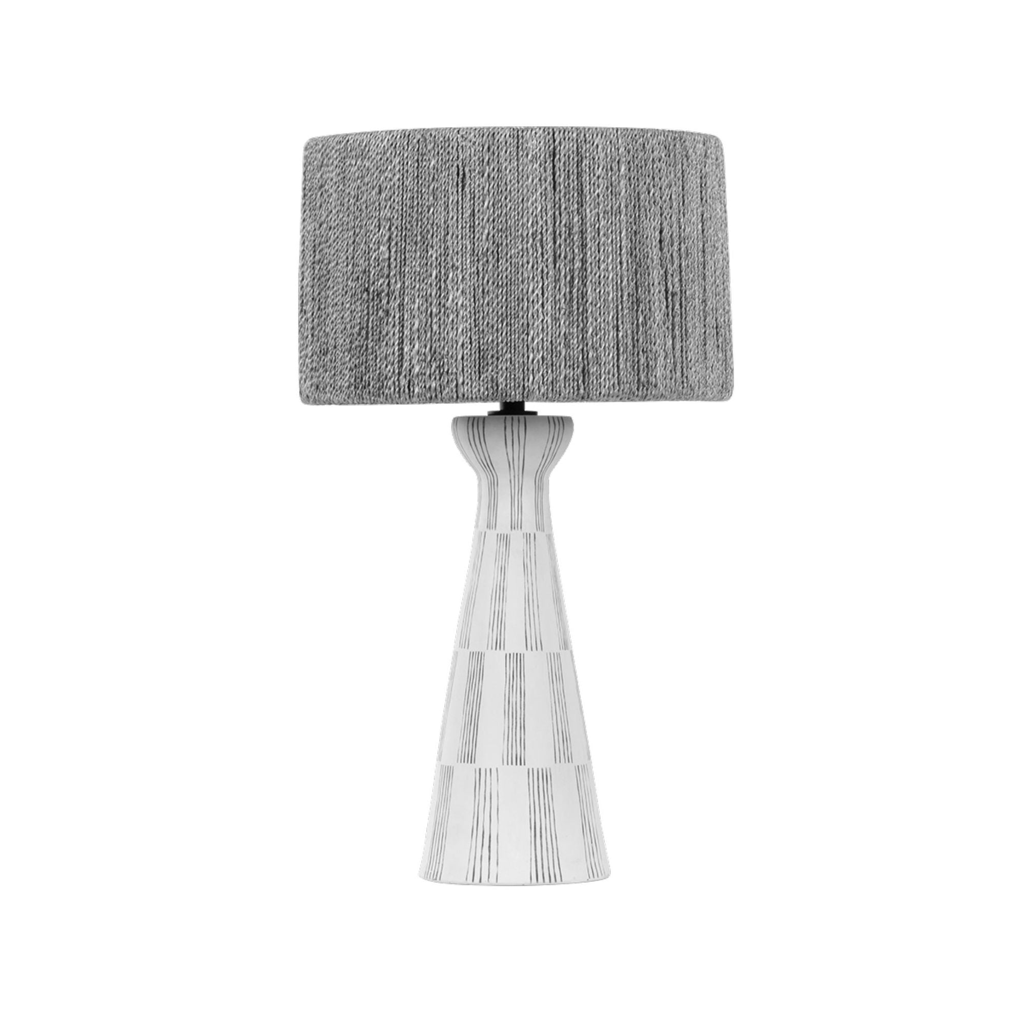 Palma Table Lamp 1-Light LED in  Patina Brass/Ceramic Graphic White 17L x 17W x 30H