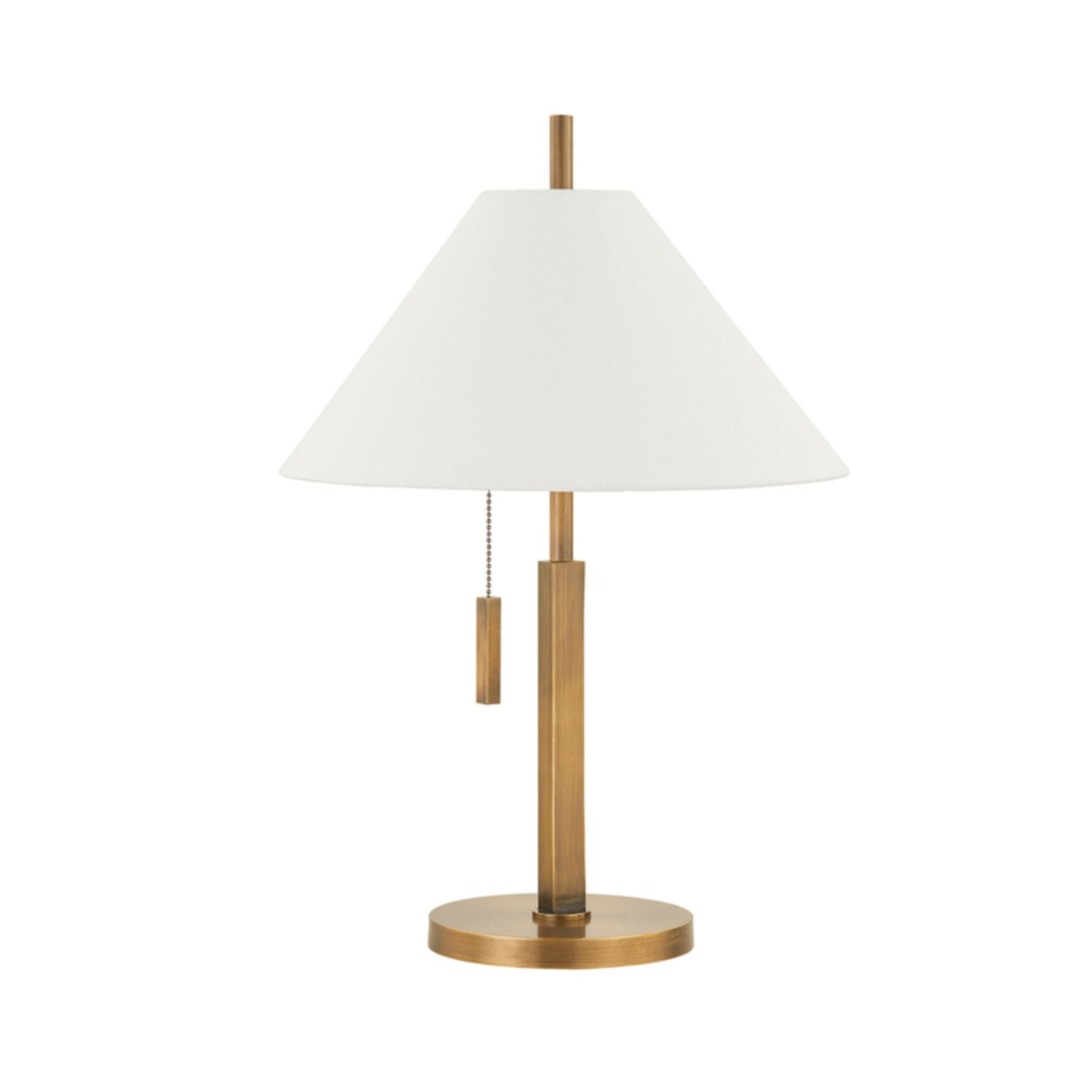 Clic 1 Light Table Lamp in Patina Brass by Colin King