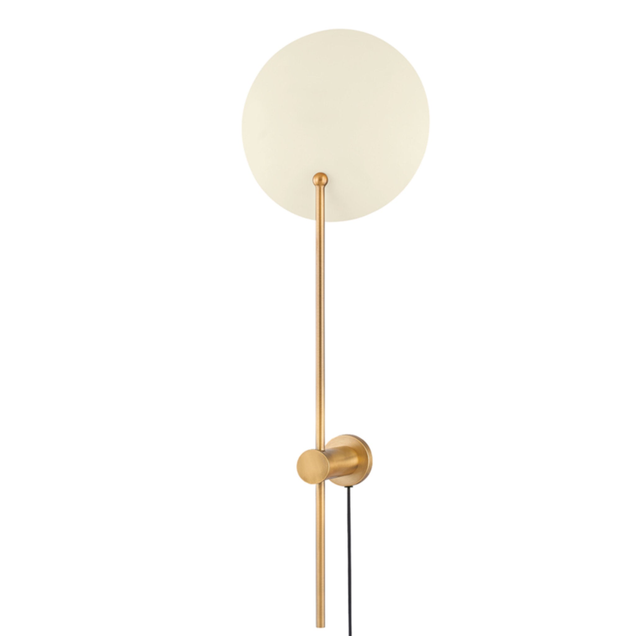 Leif 1 Light Plug-in Sconce in Patina Brass And Soft Sand