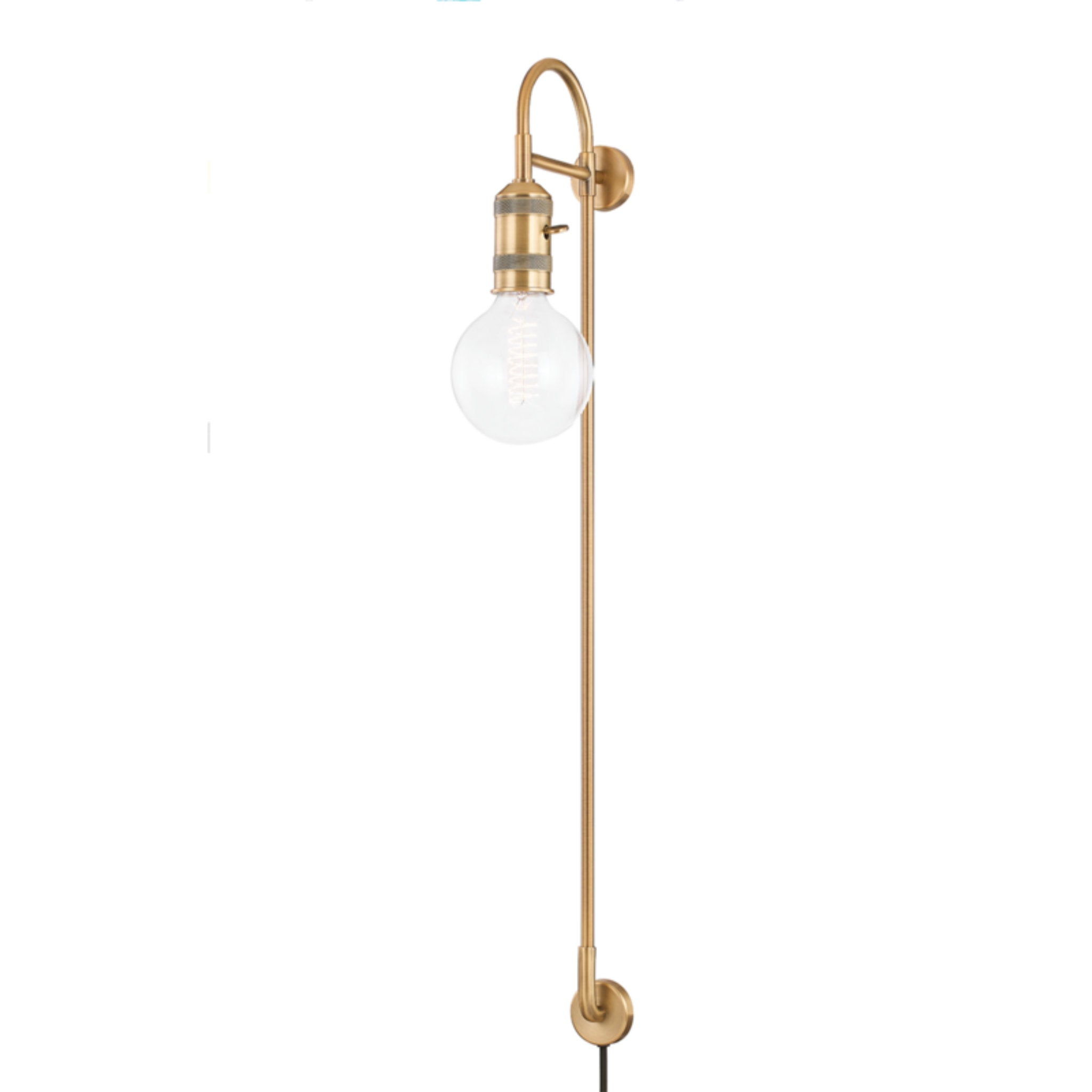 Dean 1 Light Plug-in Sconce in Patina Brass