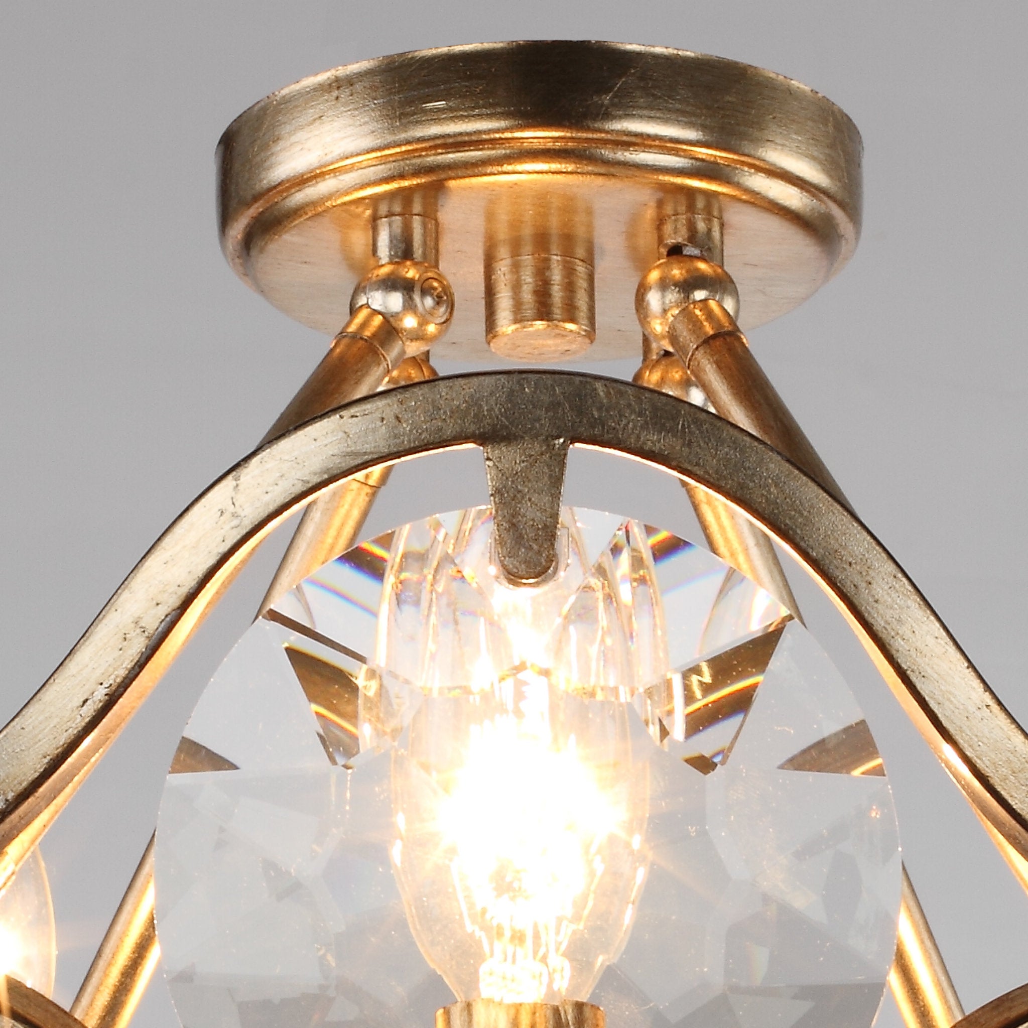 Quincy 16'' Distressed Twilight Semi Flush Mount Gold 16"W x 11.5"H x 16"D