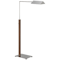 Ray Booth Copse Medium Pharmacy Floor Lamp in Polished Nickel and Walnut