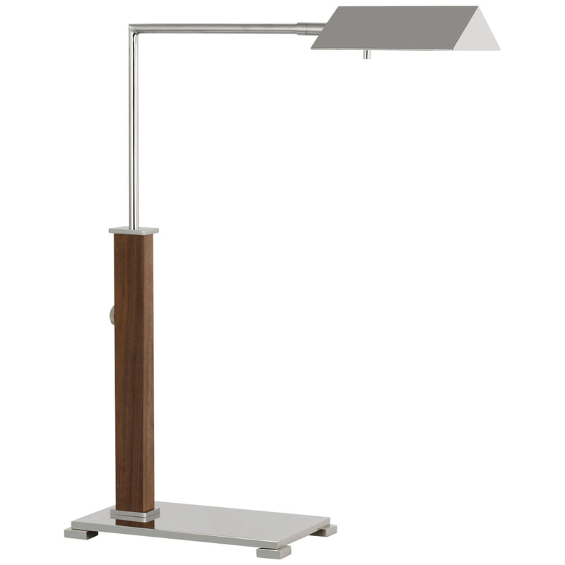 Ray Booth Copse Medium Pharmacy Desk Lamp in Polished Nickel and Walnut