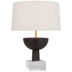 Ray Booth Eadan Medium Table Lamp in Warm Iron with Linen Shade