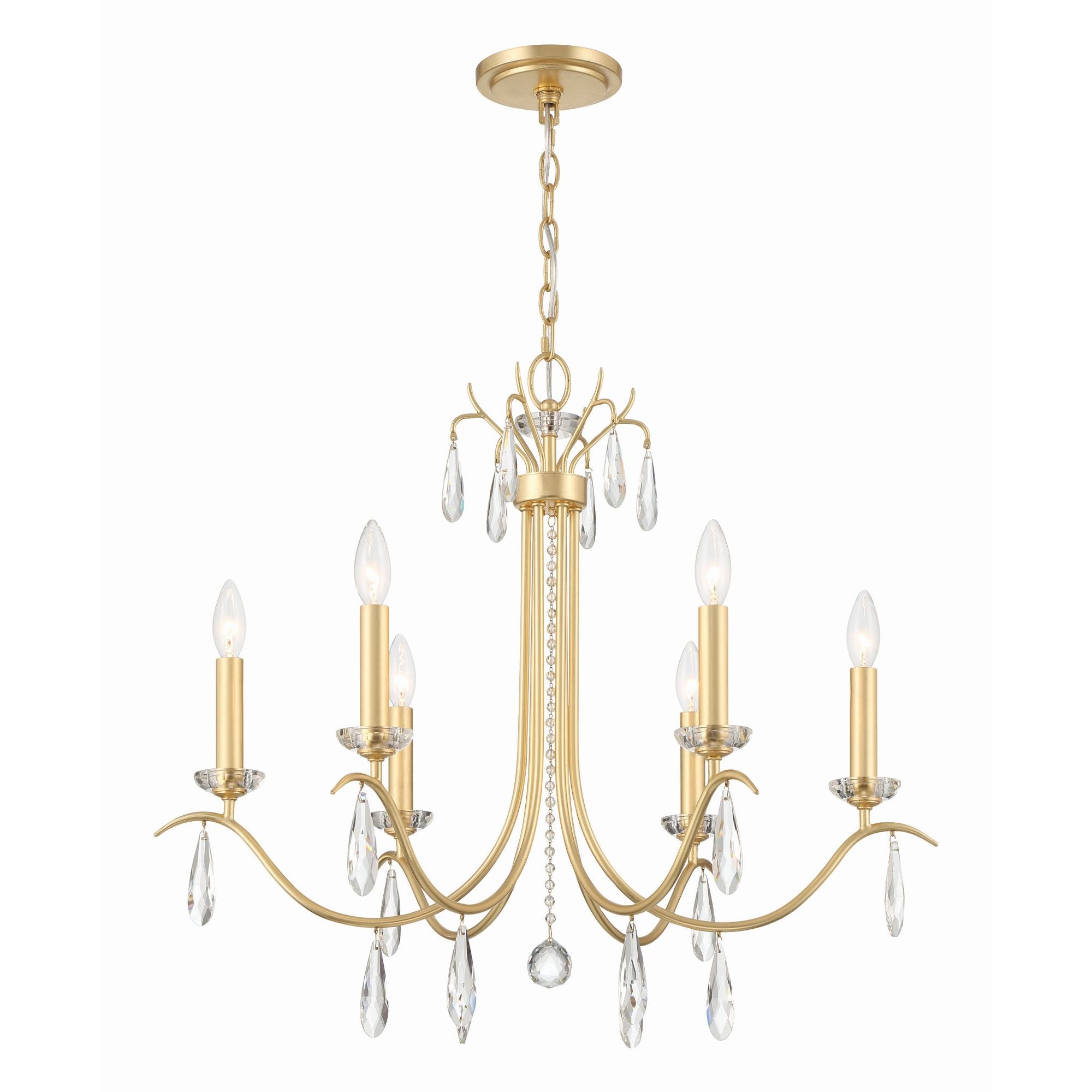 Rollins 28'' Antique Gold Chandelier Gold 28"W x 25.25"H x 28"D