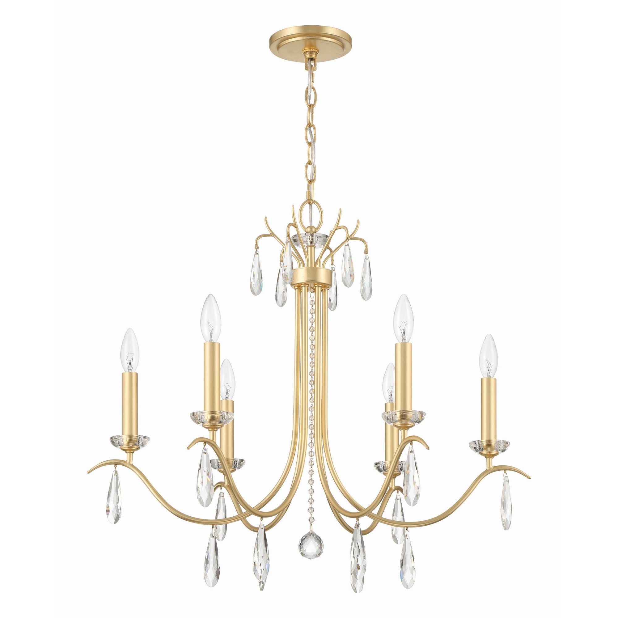 Rollins 28'' Antique Gold Chandelier Gold 28"W x 25.25"H x 28"D