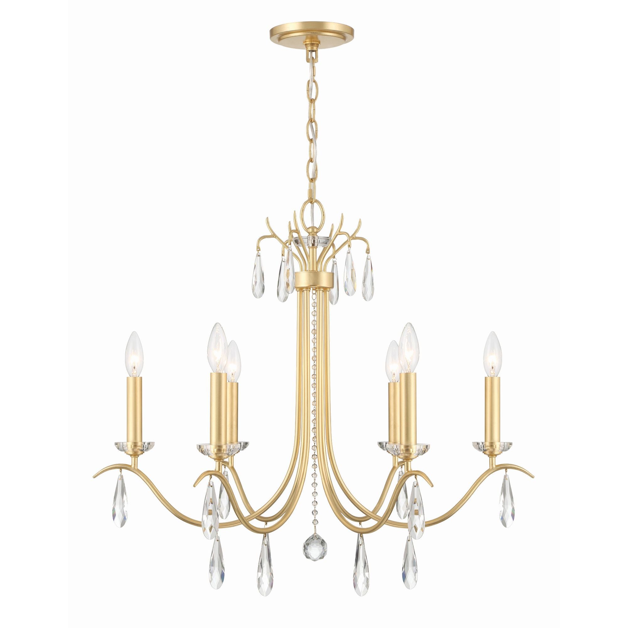 Rollins 28'' Antique Gold Chandelier Gold 28"W x 25.25"H x 28"D