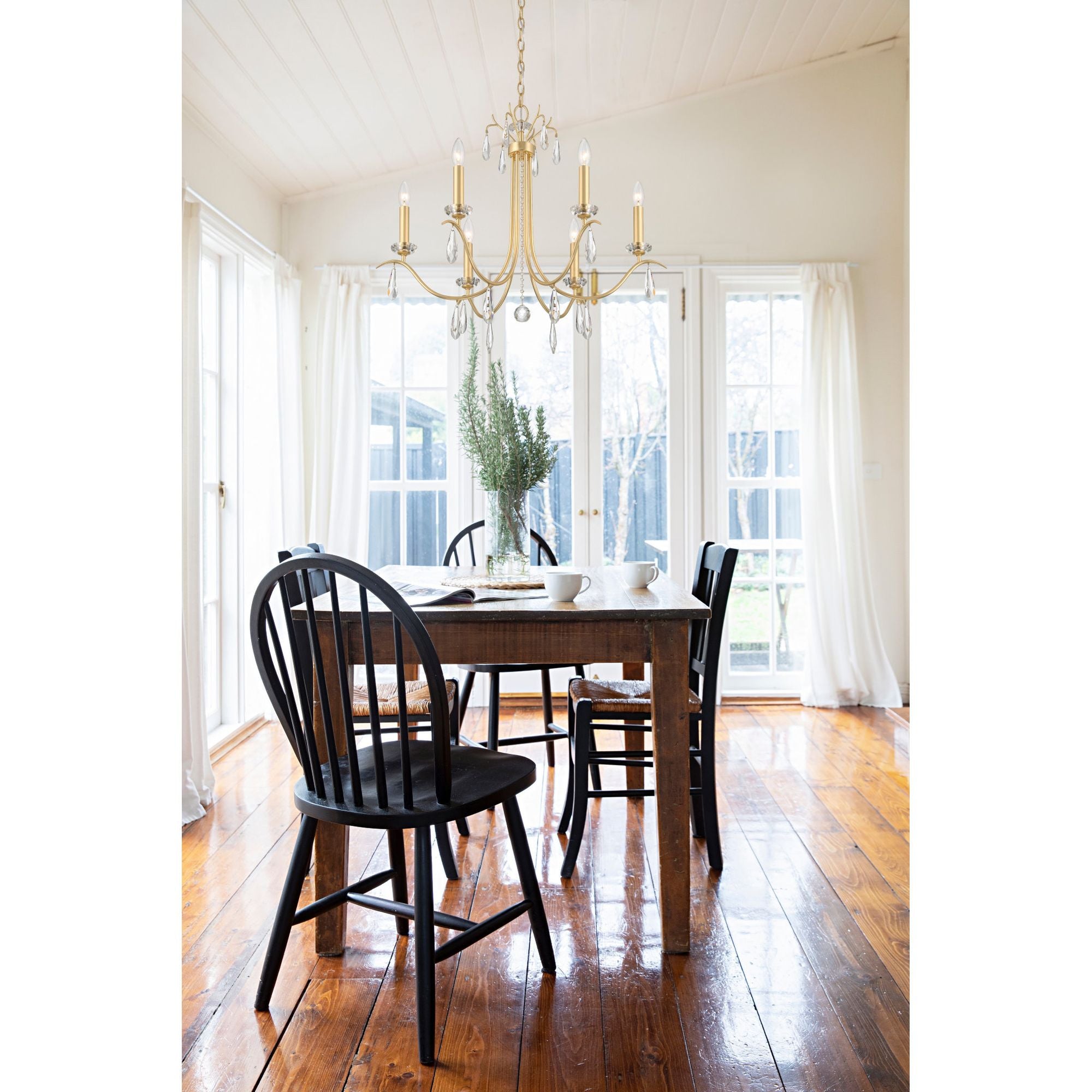 Rollins 28'' Antique Gold Chandelier Gold 28"W x 25.25"H x 28"D